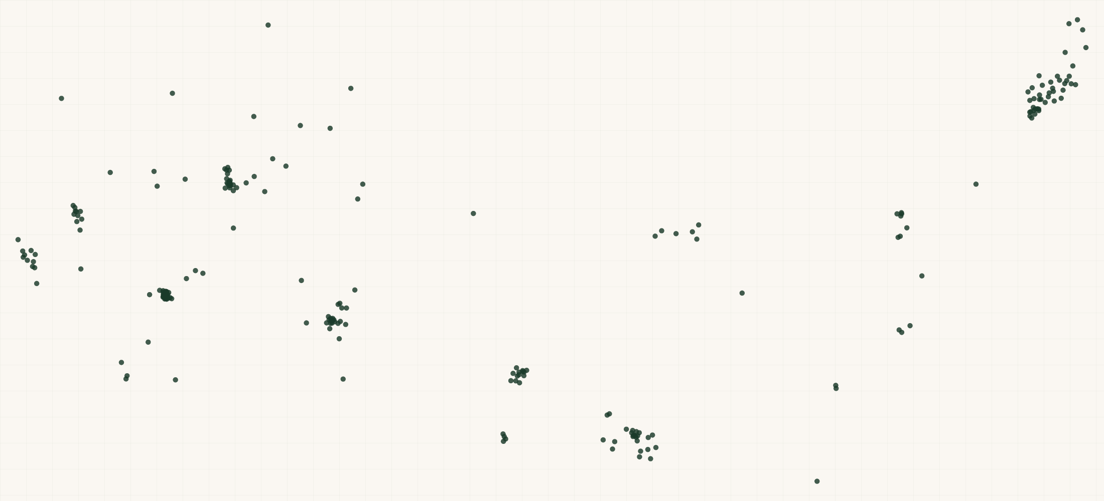 Map of where the 22 Salute Retailers are