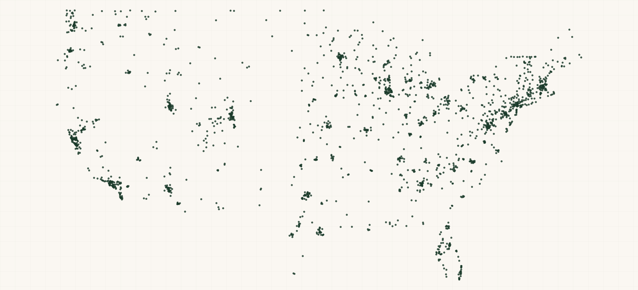 Map of where the 45nrth Retailers are