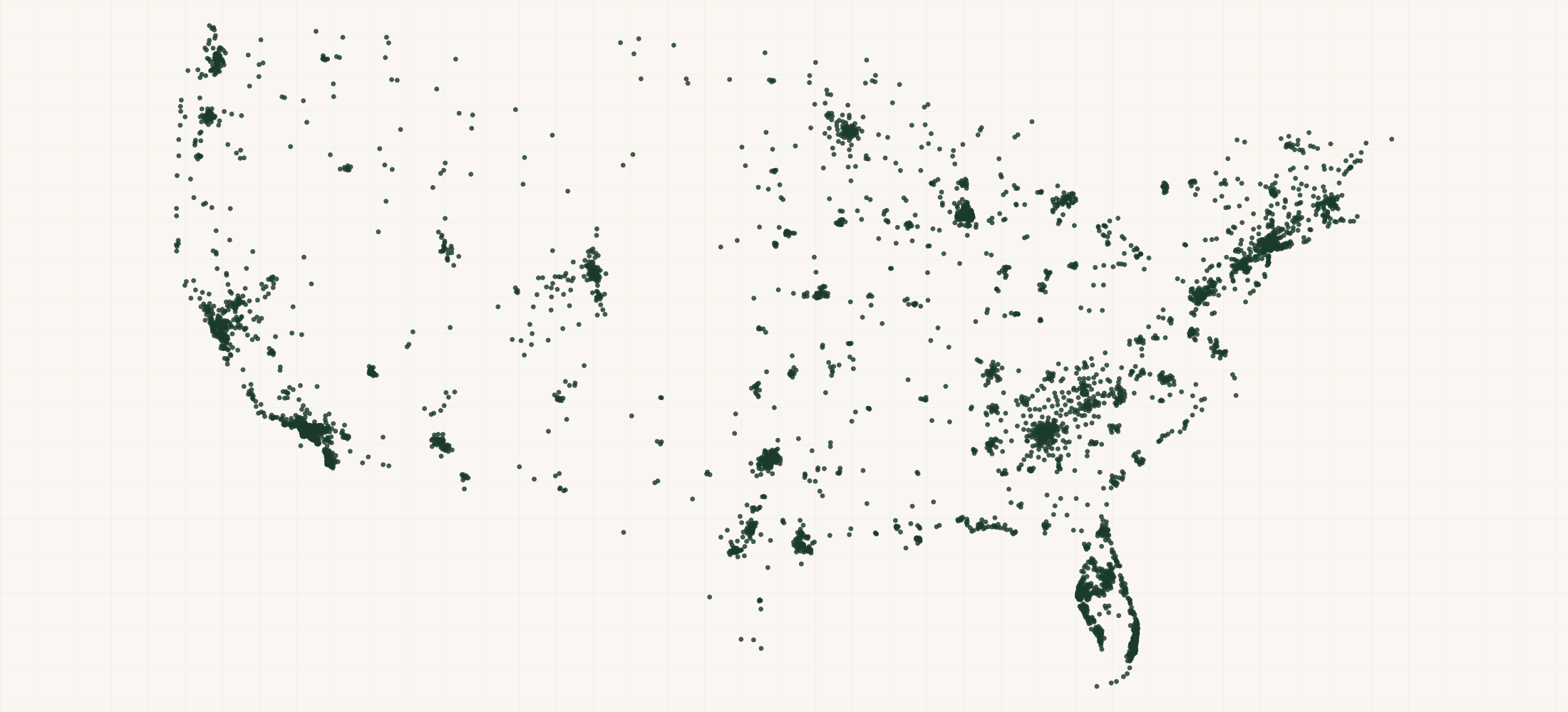 Map of where the Abbot's Butcher Retailers are