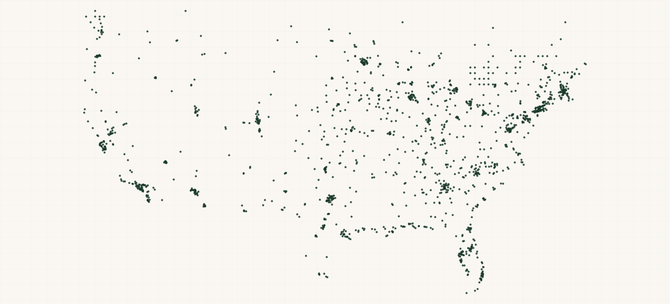 Map of where the Aetrex Retailers are