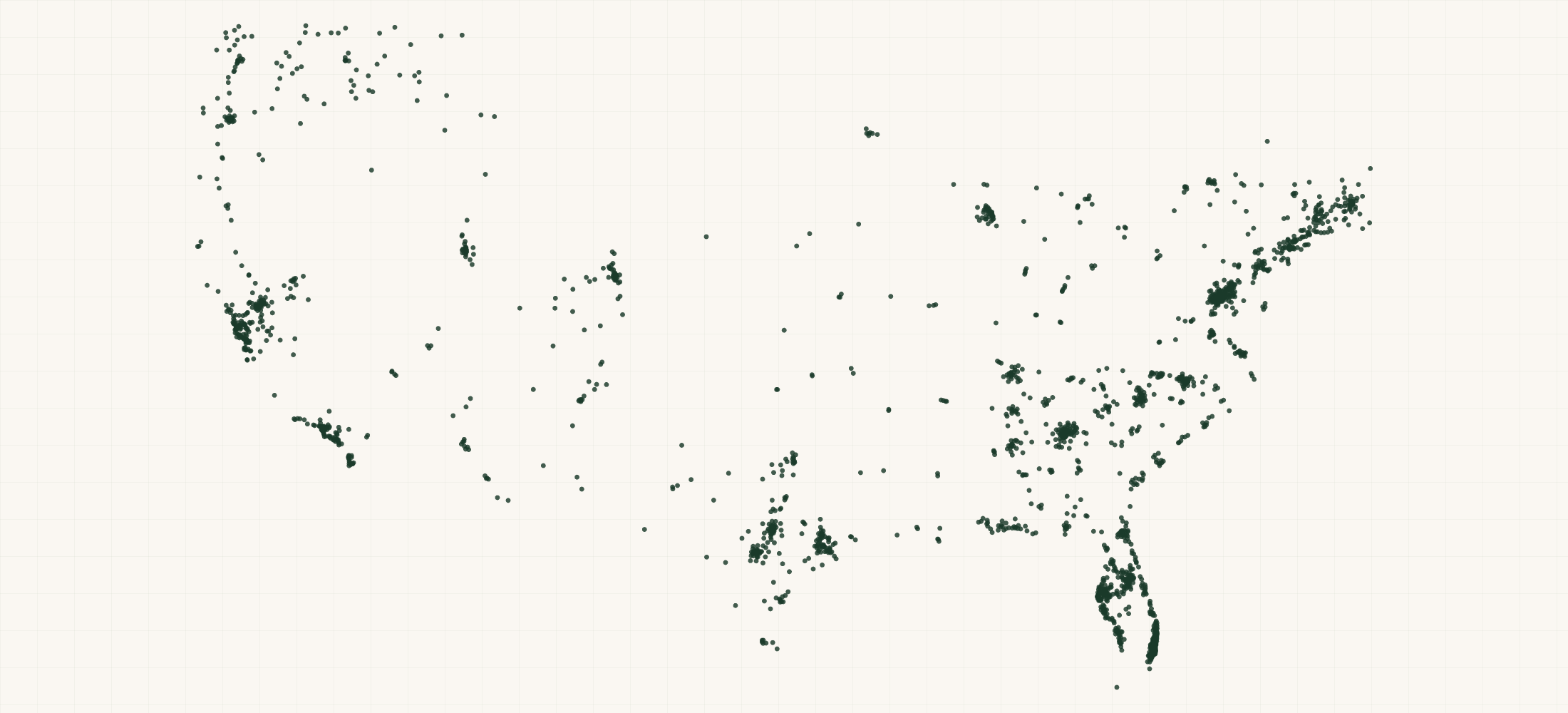 Map of where the Afia Retailers are