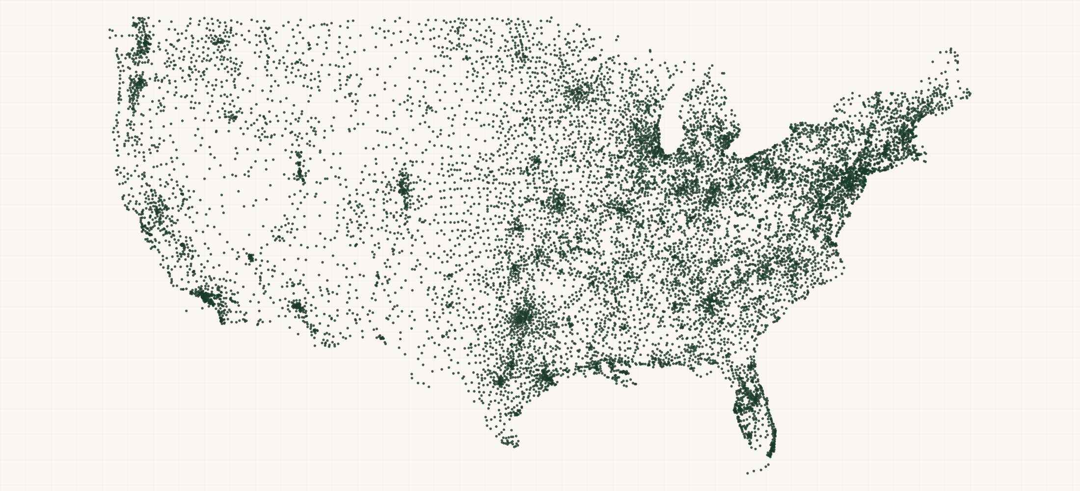 Map of where the US Airports, Heliports & Seaplane Bases are