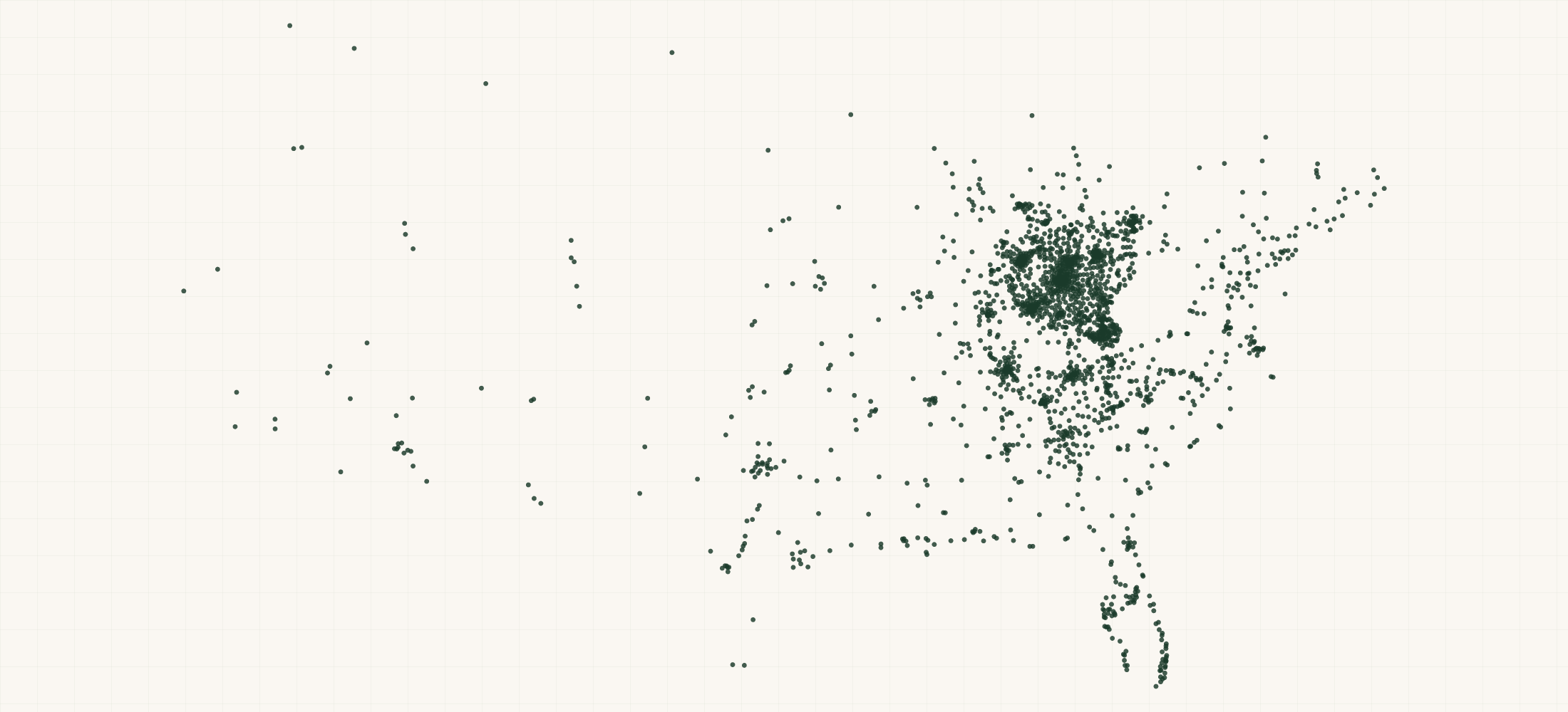 Map of where the Ale-8-One Retailers are