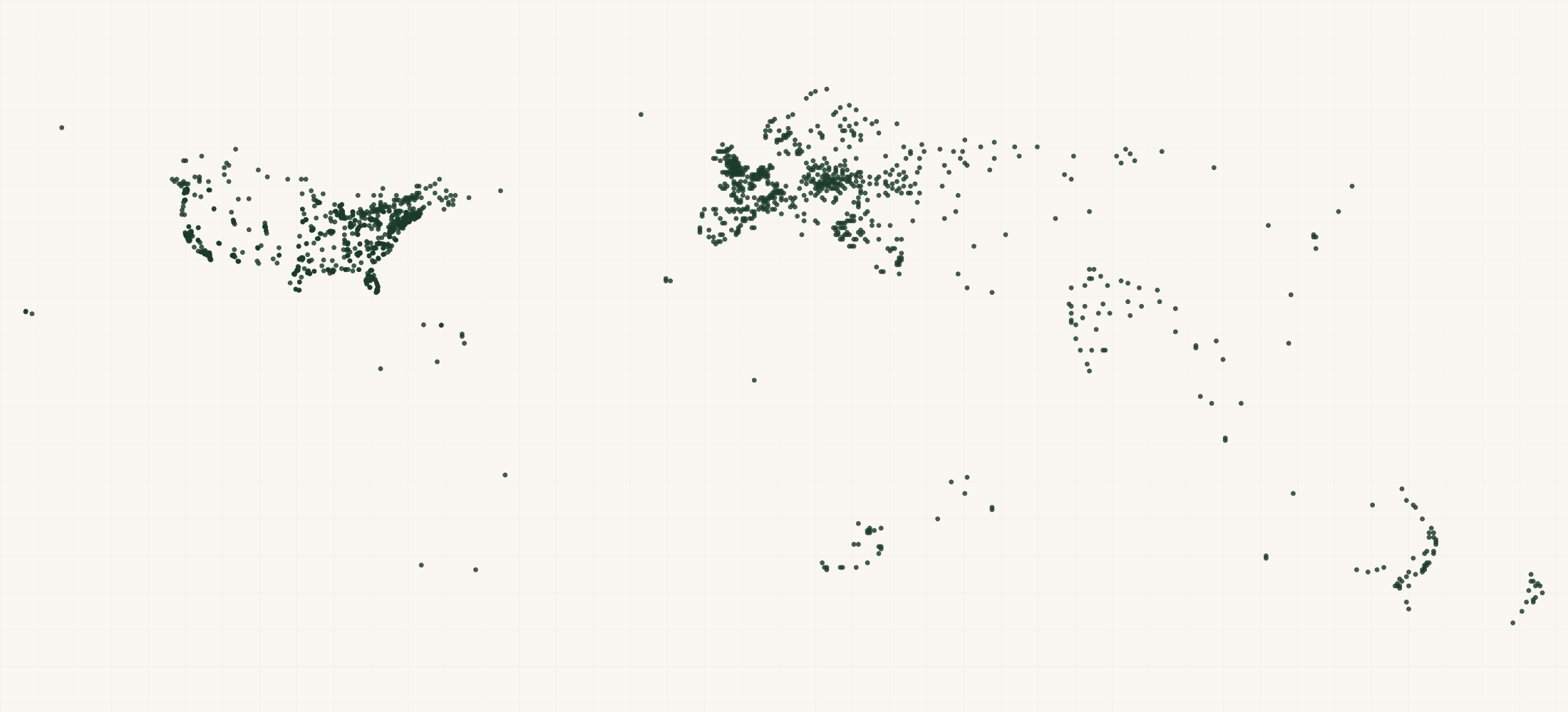 Map of where the Alesis Retailers are