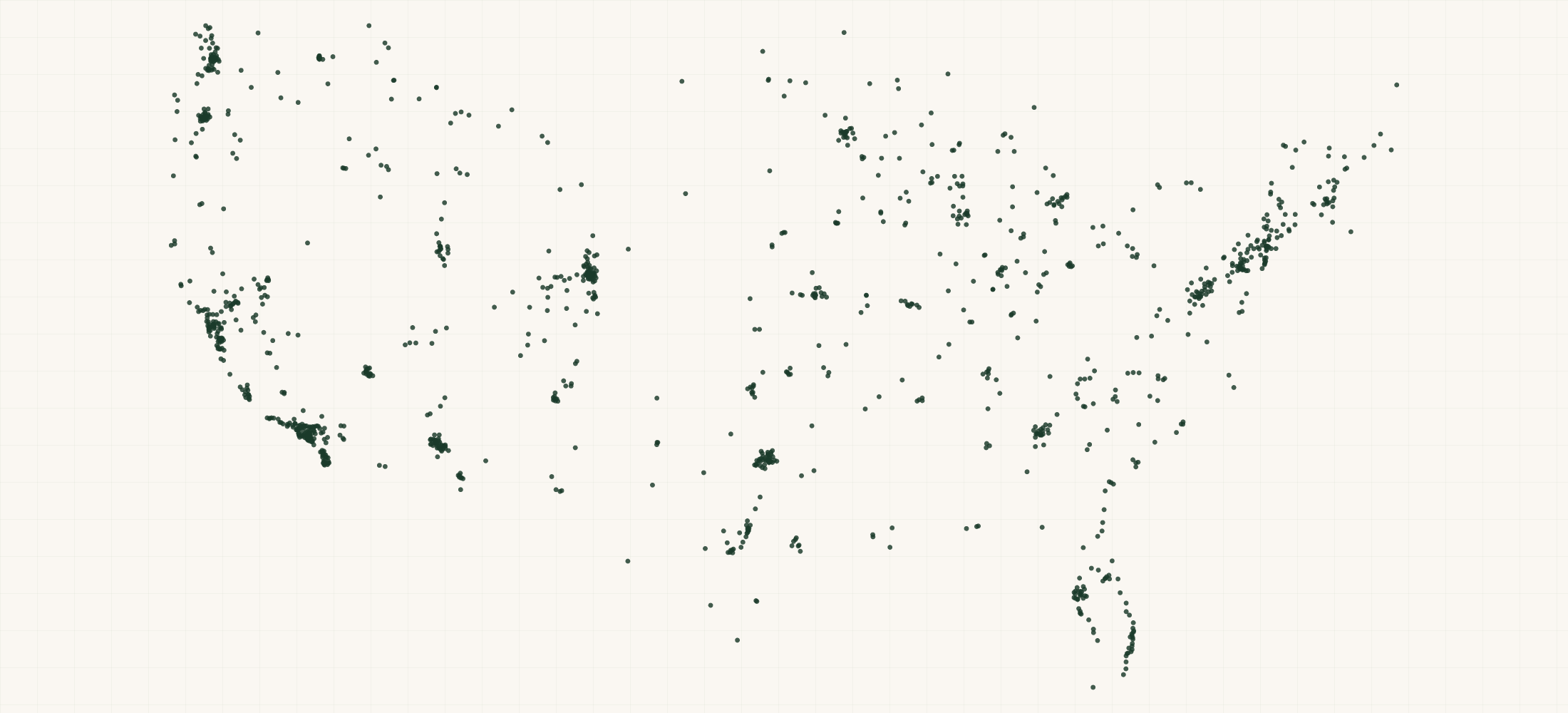 Map of where the All Good Body Care Retailers are