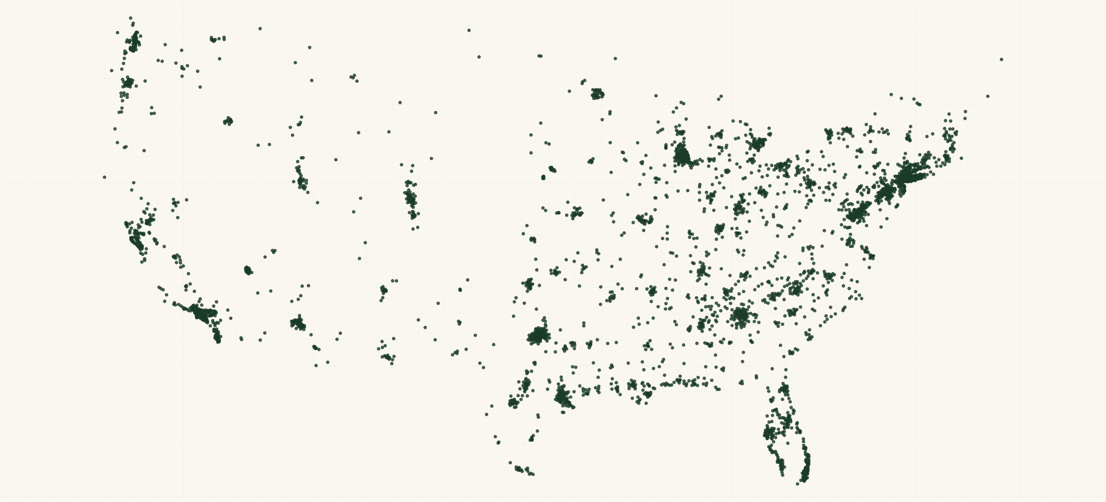 Map of where the Allstate Locations are
