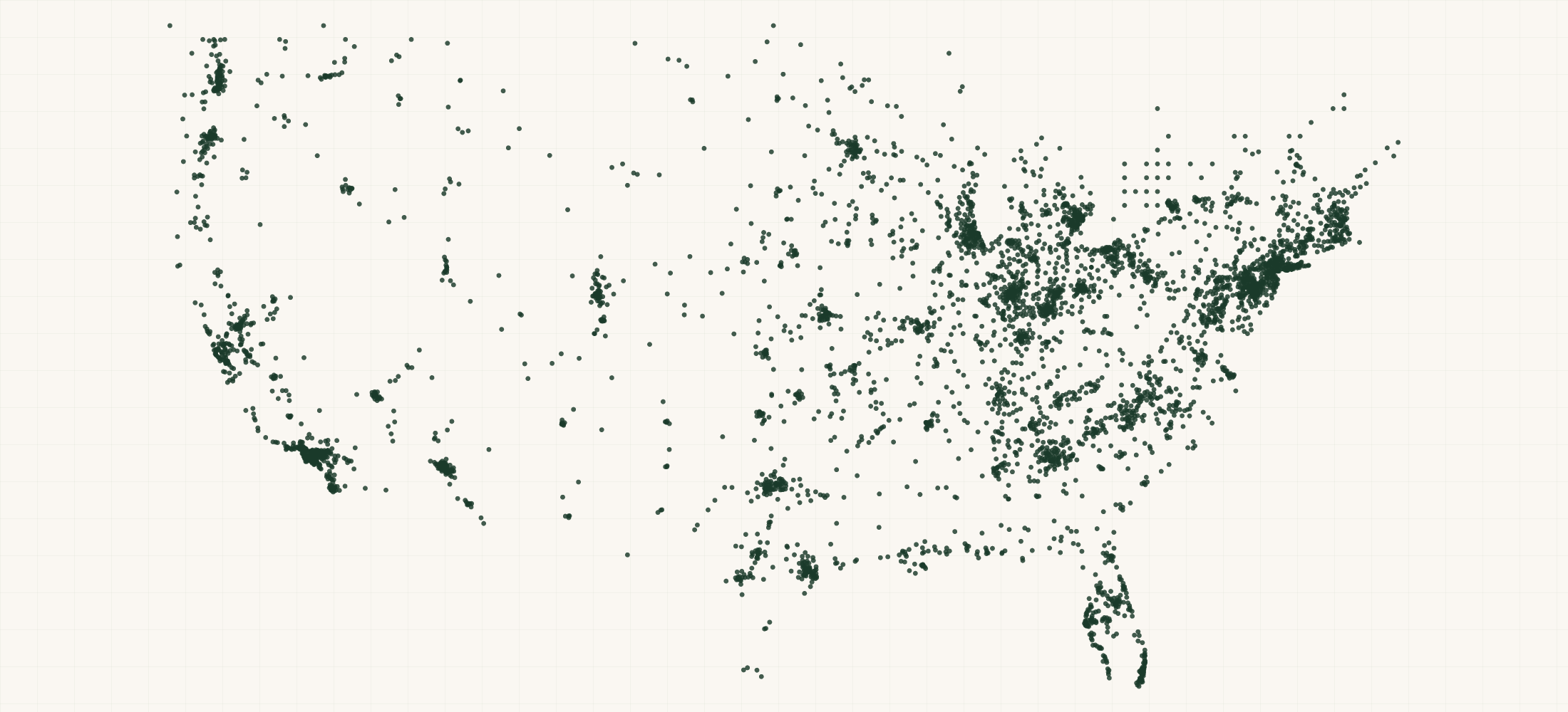 Map of where the American Autowire Retailers are