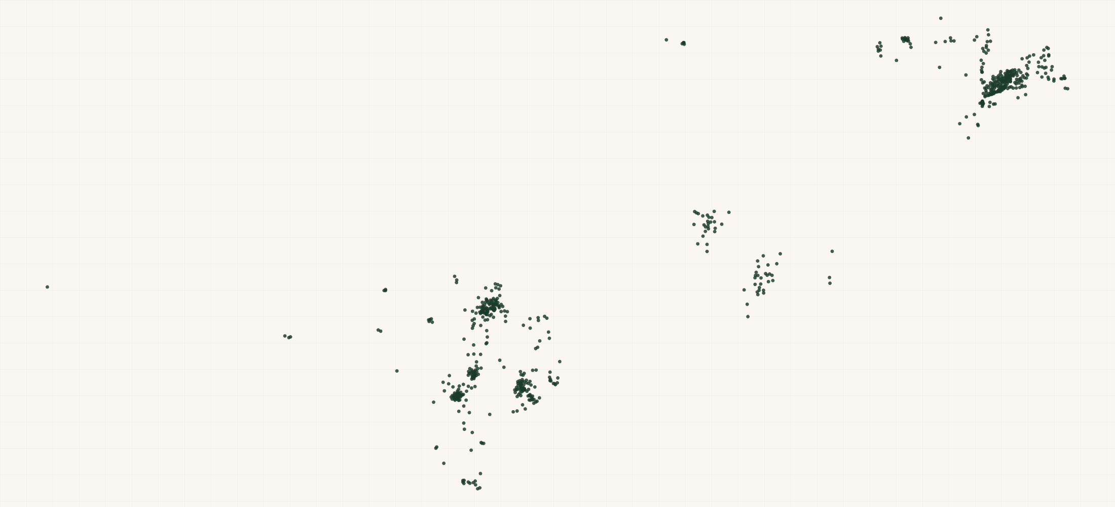 Map of where the American Metal Whiskey Retailers are