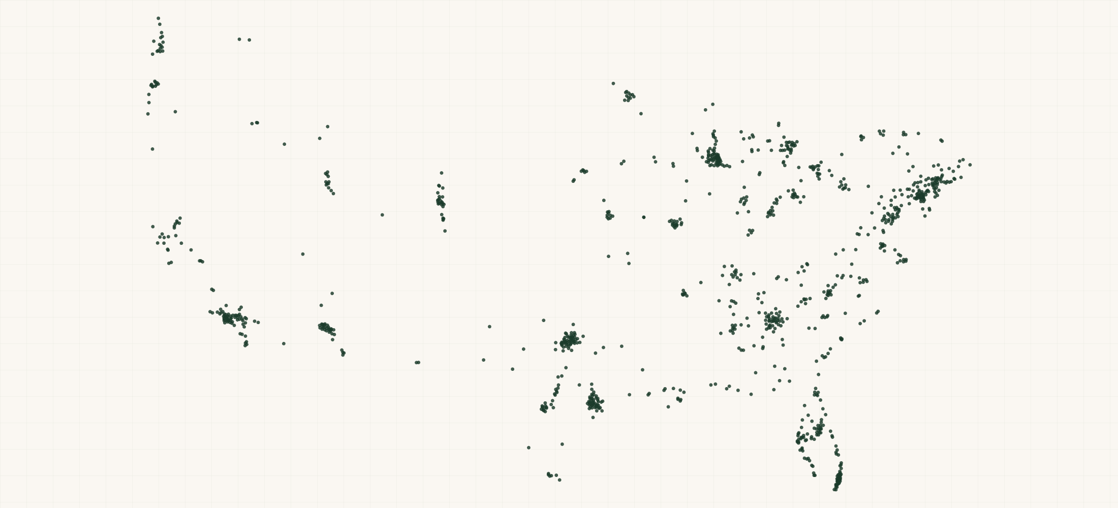 Map of where the America's Best Contacts & Eyeglasses Locations are