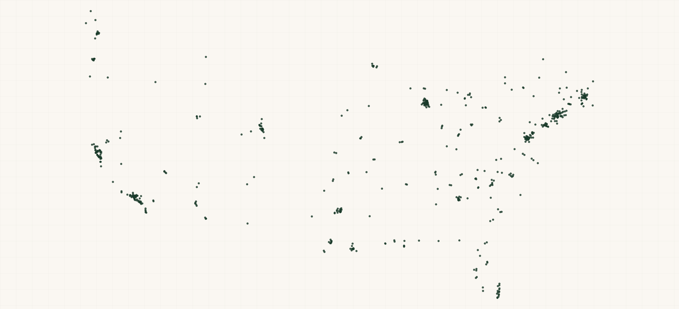 Map of where the Angel Bakeries Retailers are
