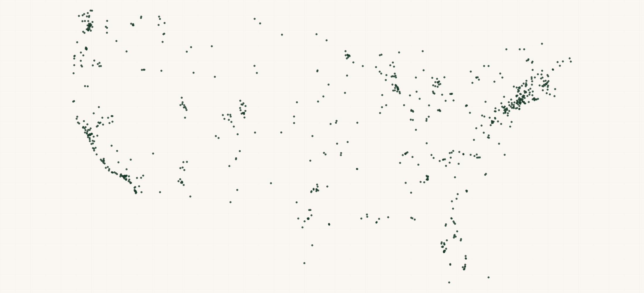 Map of where the Anima Mundi Herbals Retailers are