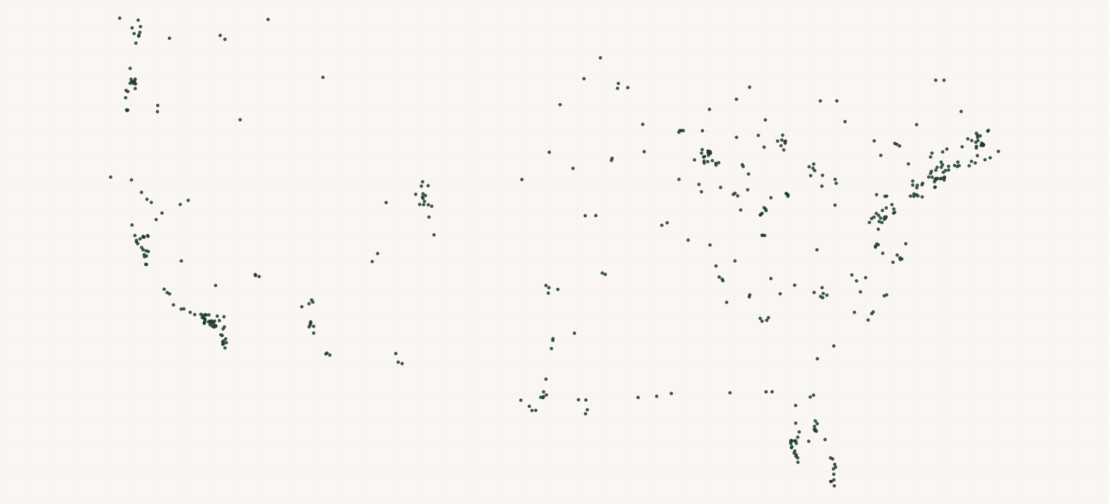 Map of where the AnimalBiome Retailers are