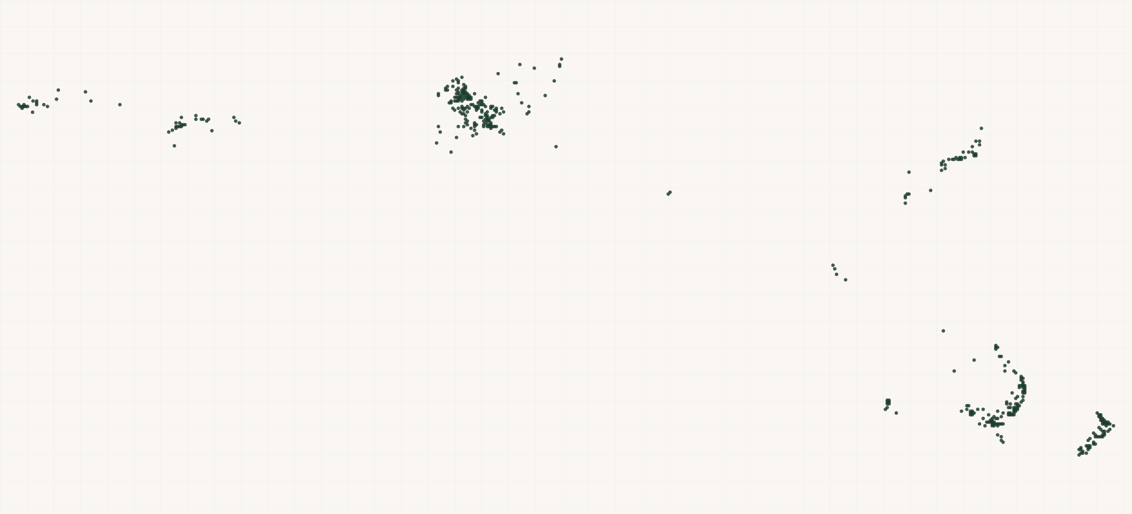 Map of where the Antipodes Retailers are