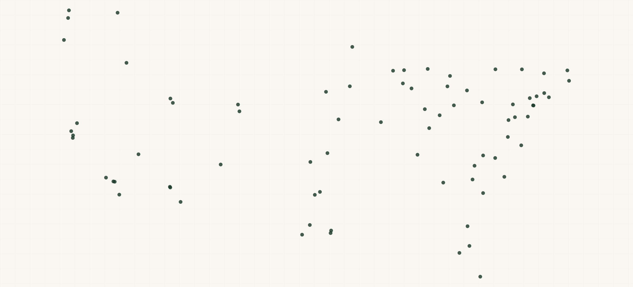 Map of where the Aptive Pest Control Locations are