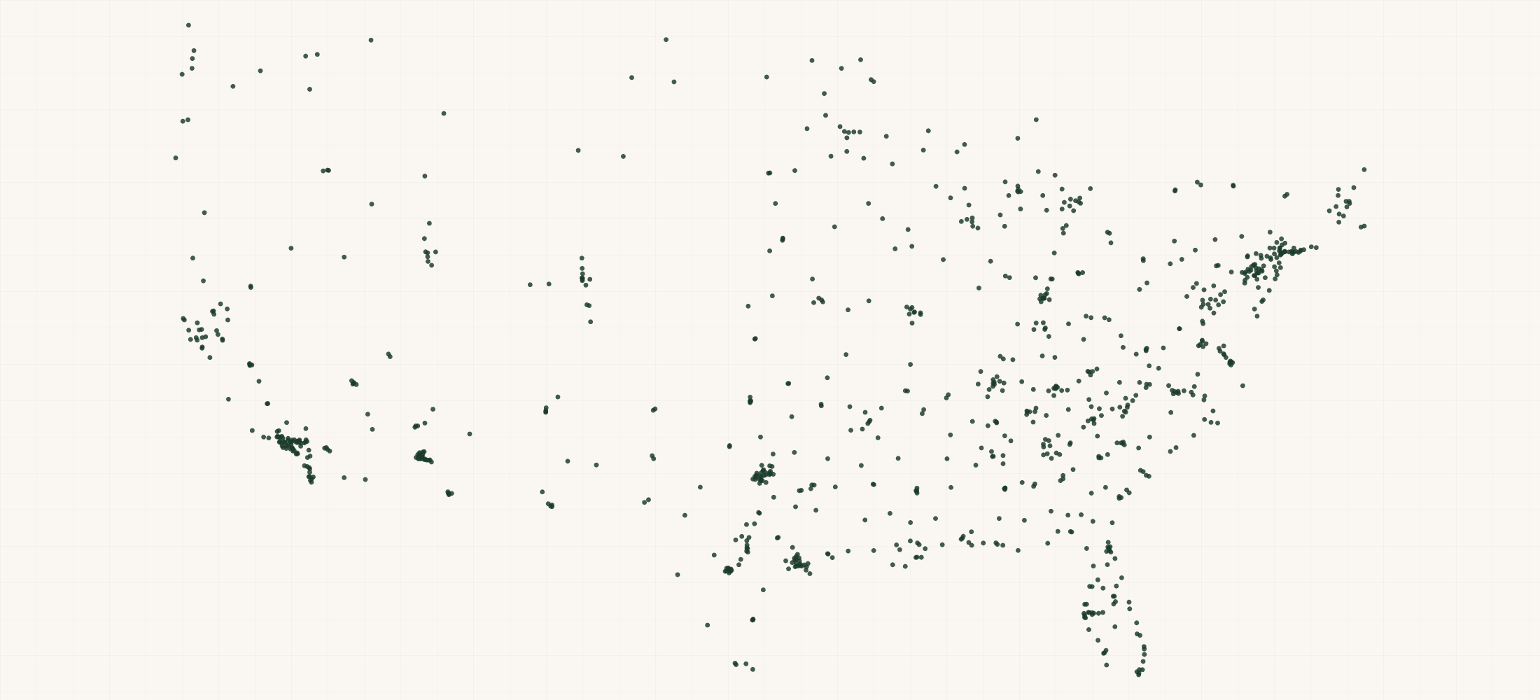 Map of where the Arrco Retailers are