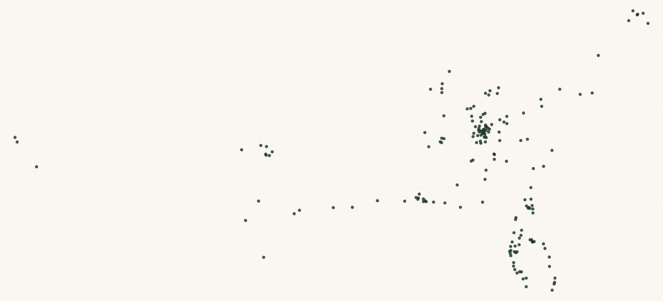 Map of where the Arrow Exterminators Locations are