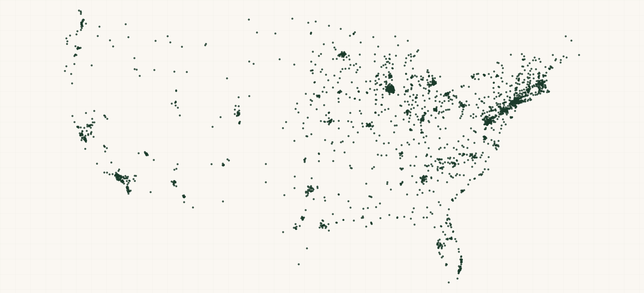 Map of where the Arts & Culture Nonprofits are