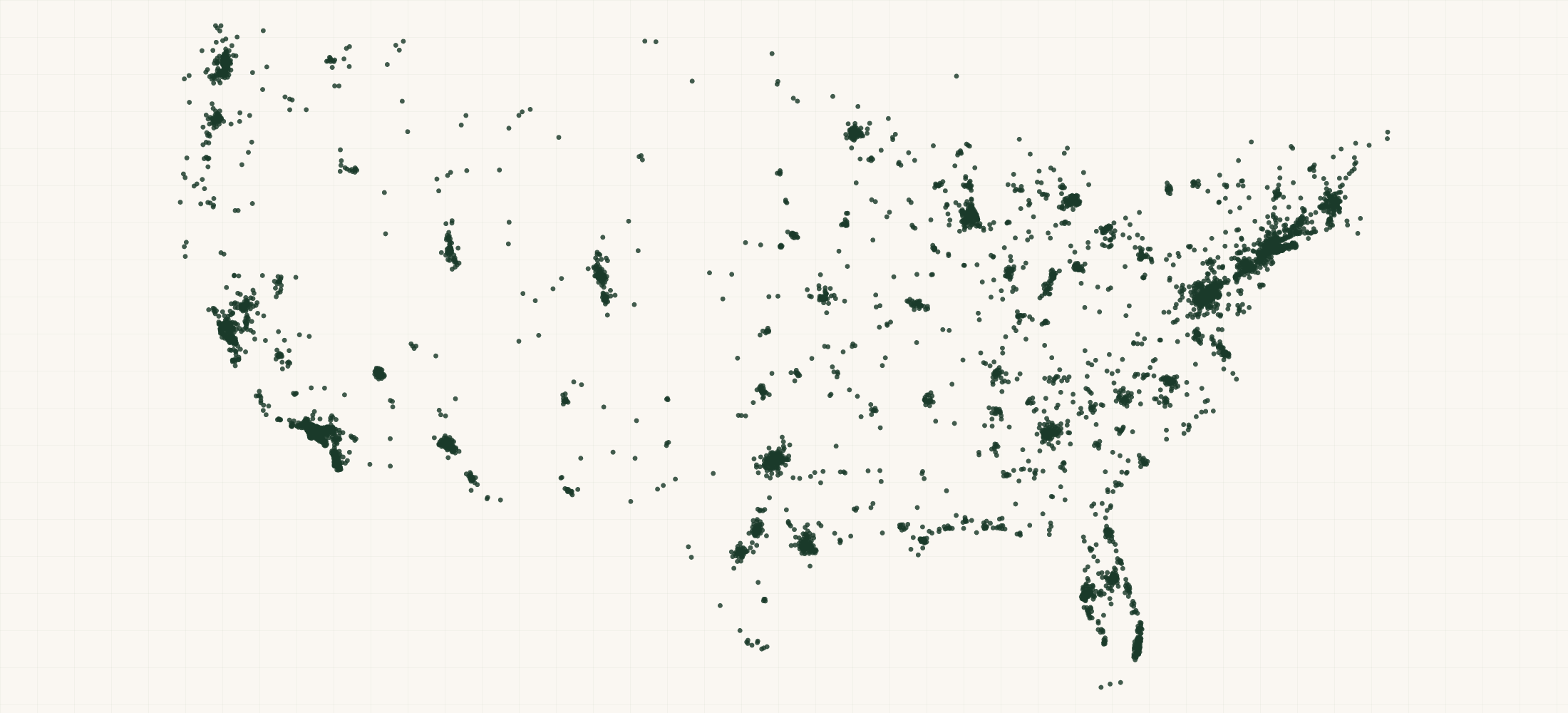 Map of where the Asian-Pacific American-Owned Federal Contractors are