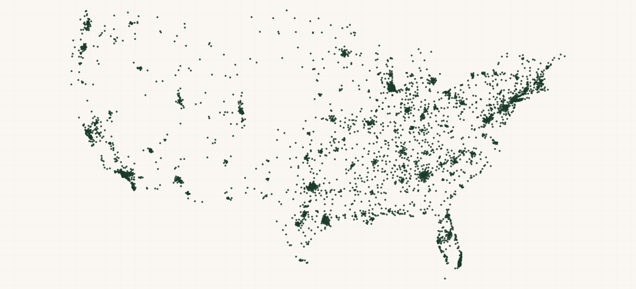 Map of where the AT&T Locations are