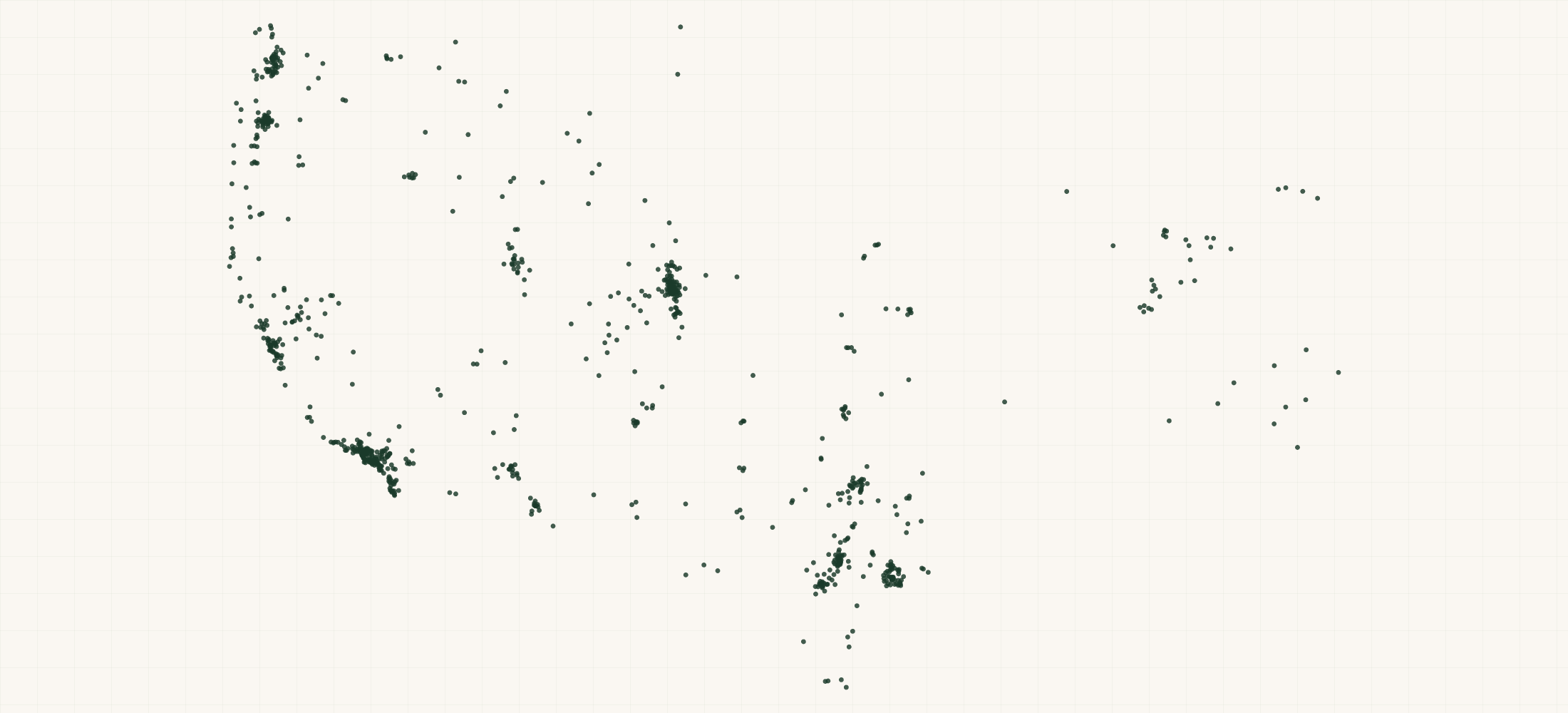 Map of where the B. Fine Foods Retailers are