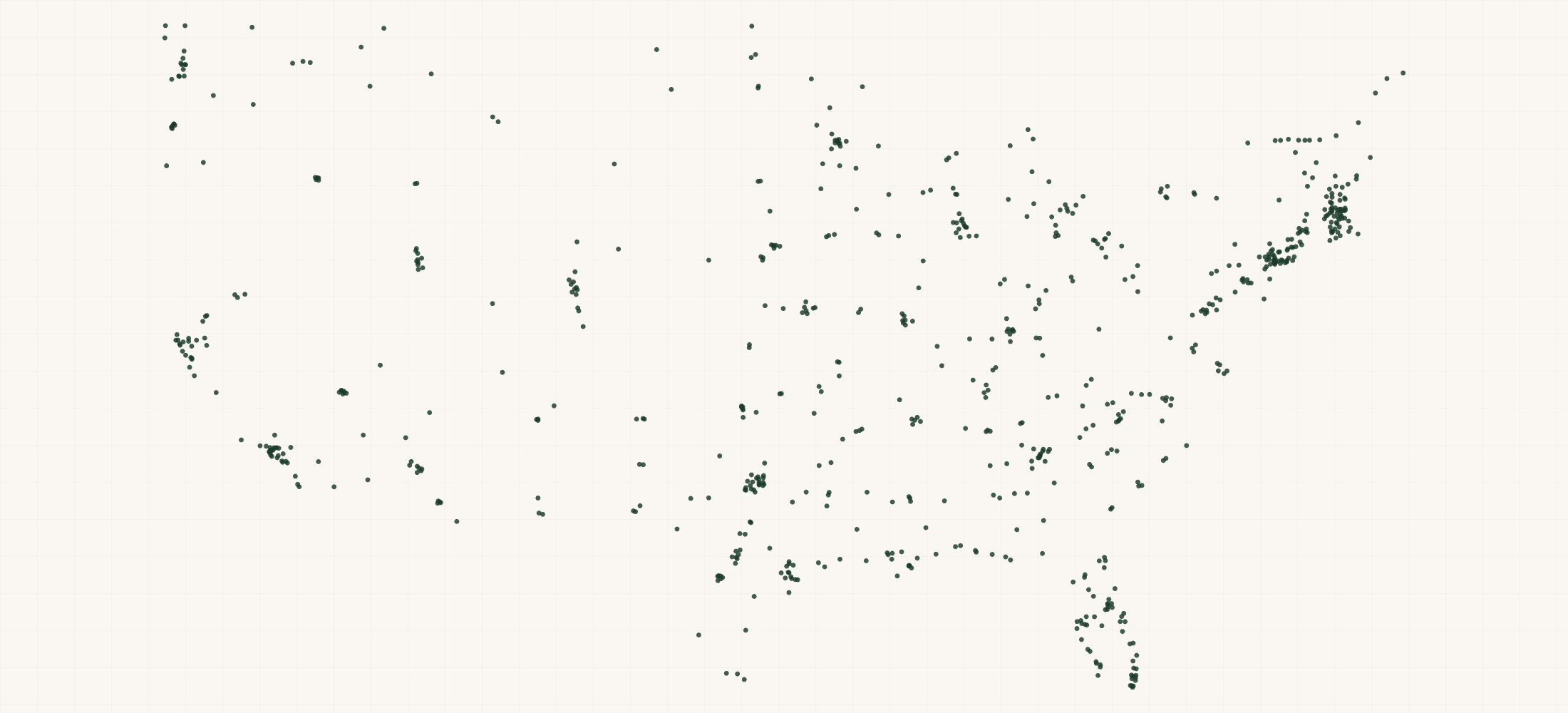Map of where the Baby & Kids Brand Retailers are