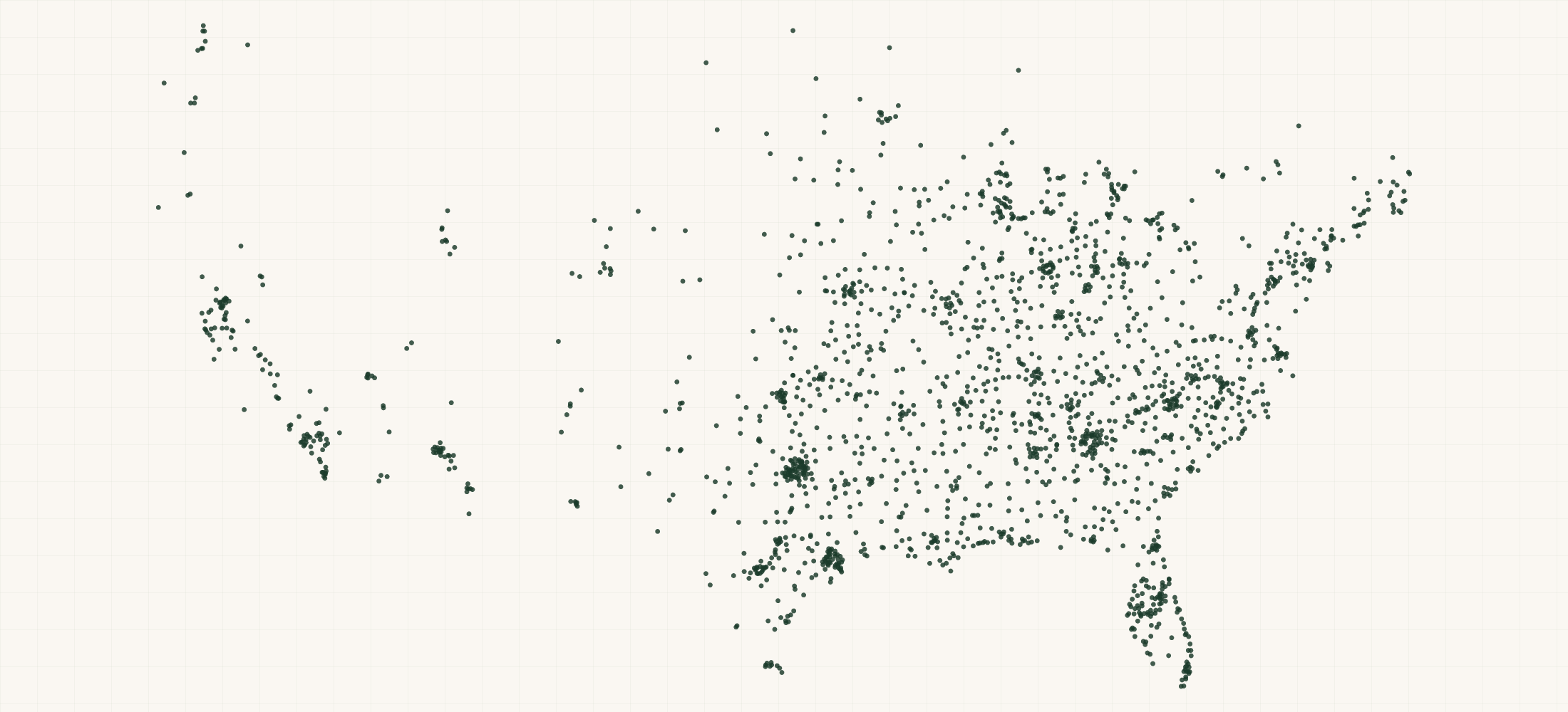 Map of where the Back to the Roots Retailers are