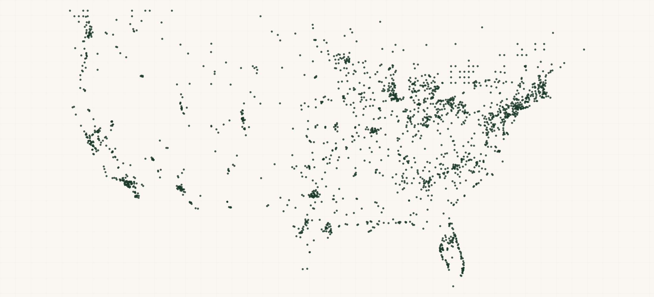 Map of where the BAKER Drivetrain Retailers are