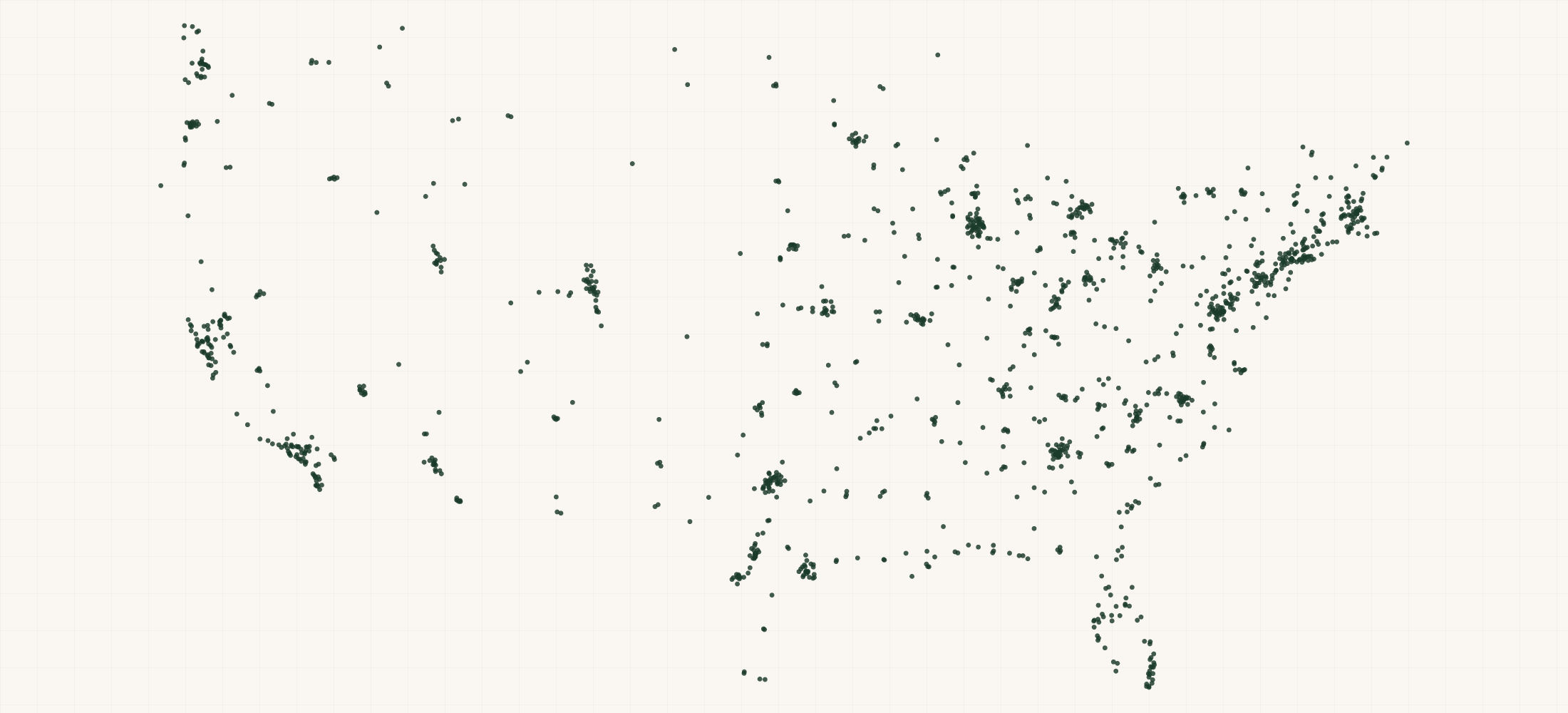 Map of where the Balega Retailers are