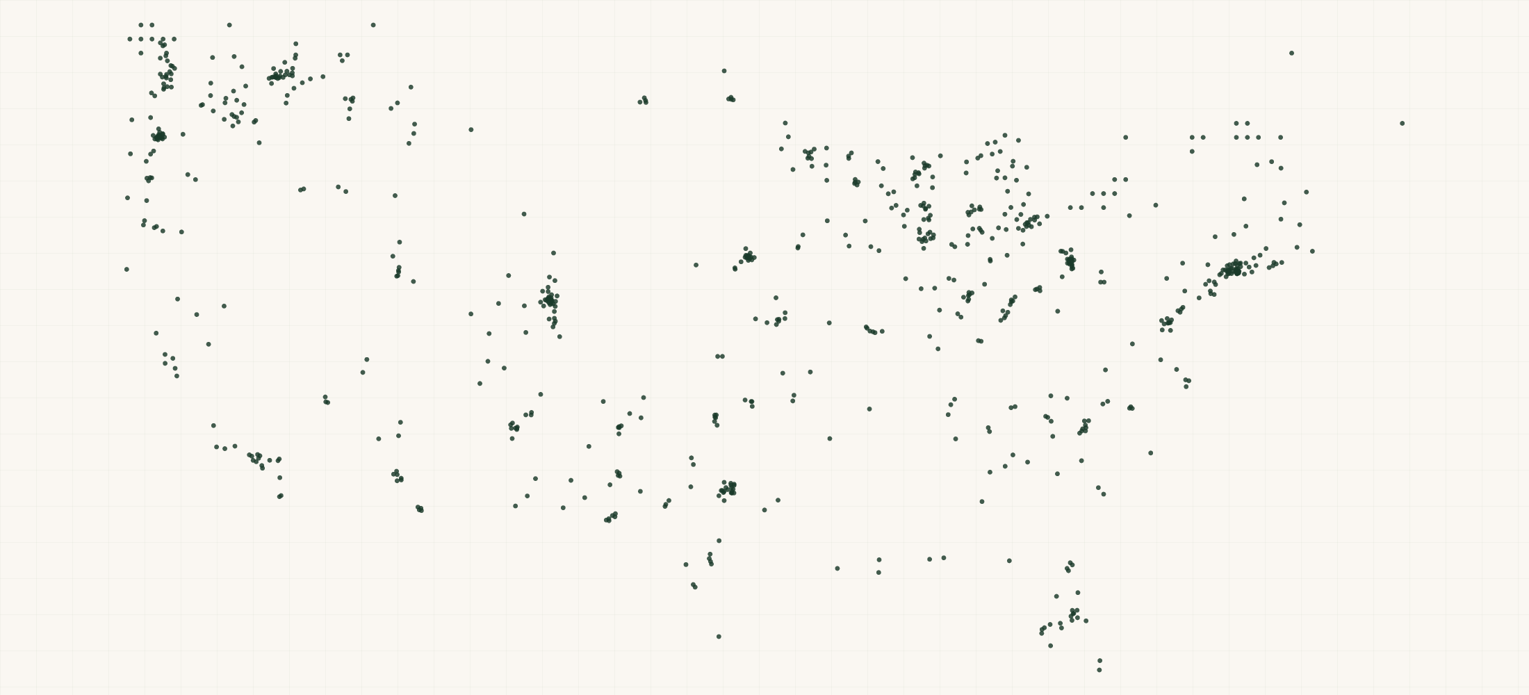 Map of where the Bambo Nature Retailers are