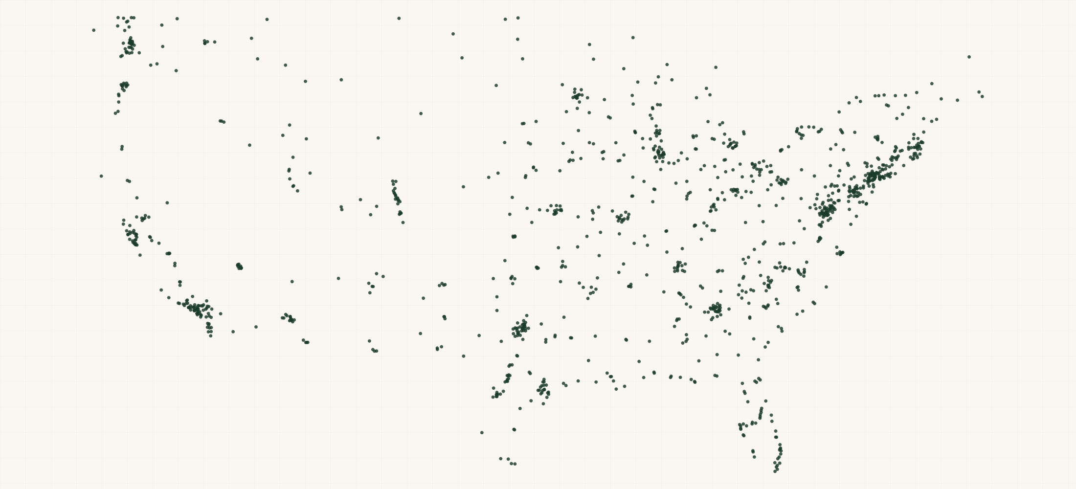 Map of where the Band & Orchestra Brand Retailers are