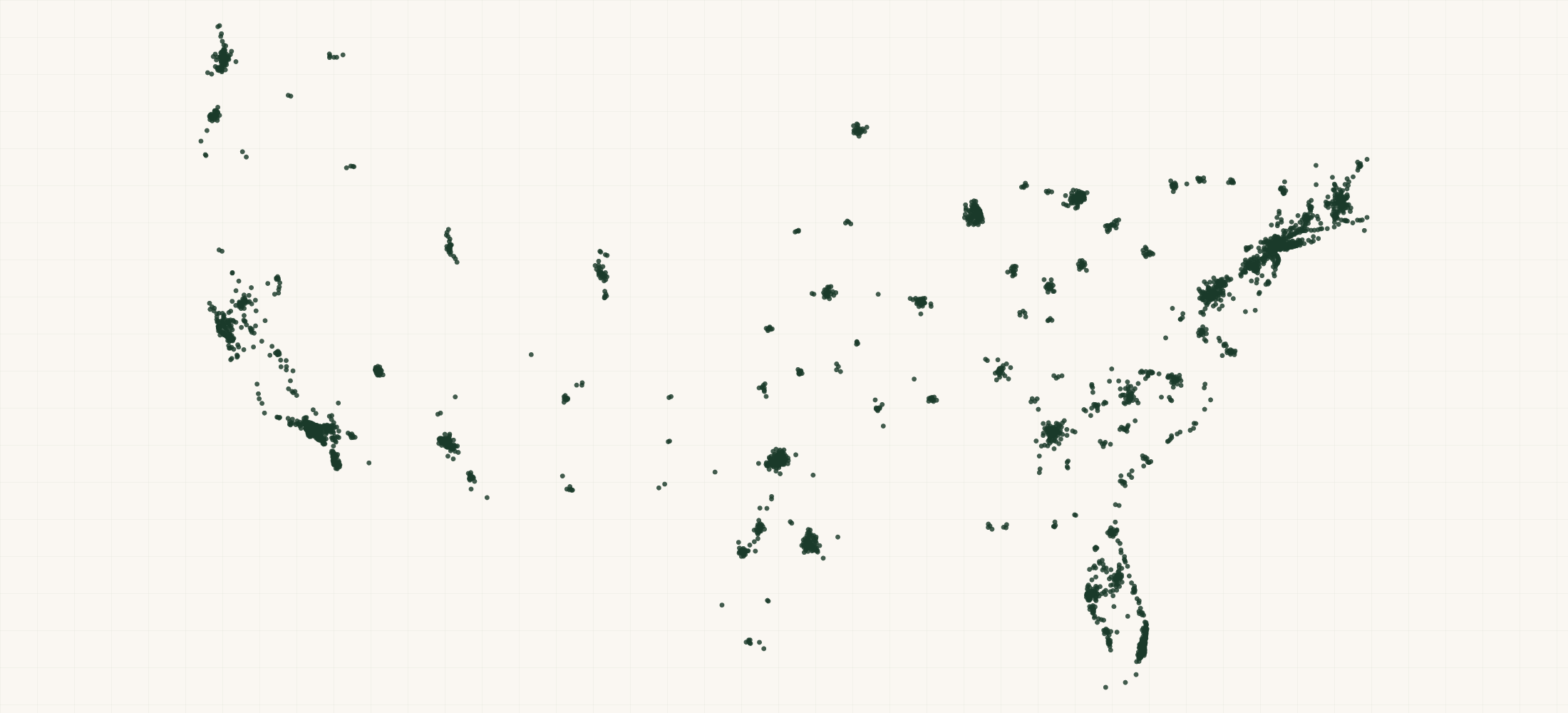 Map of where the Bank of America, National Association Branches are