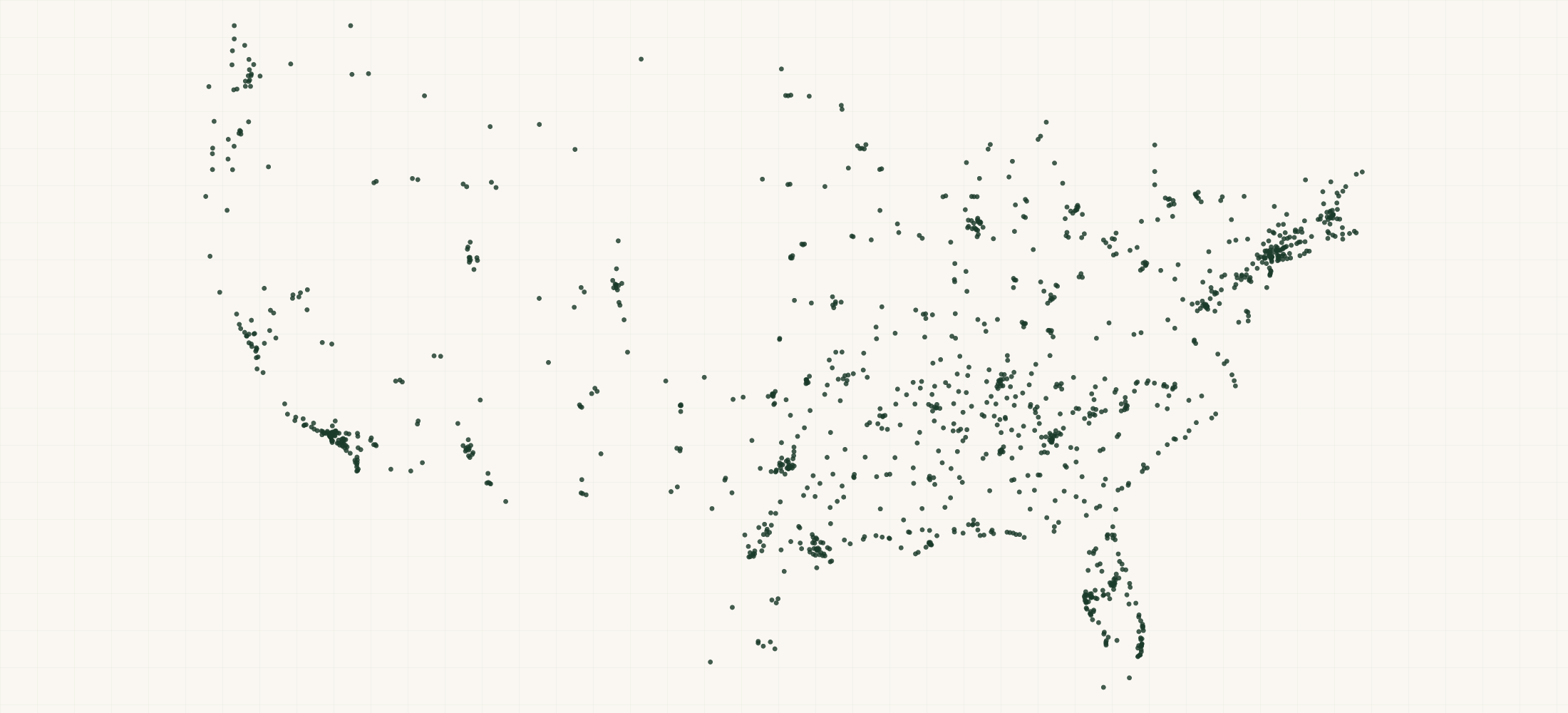 Map of where the Barefoot Dreams Retailers are
