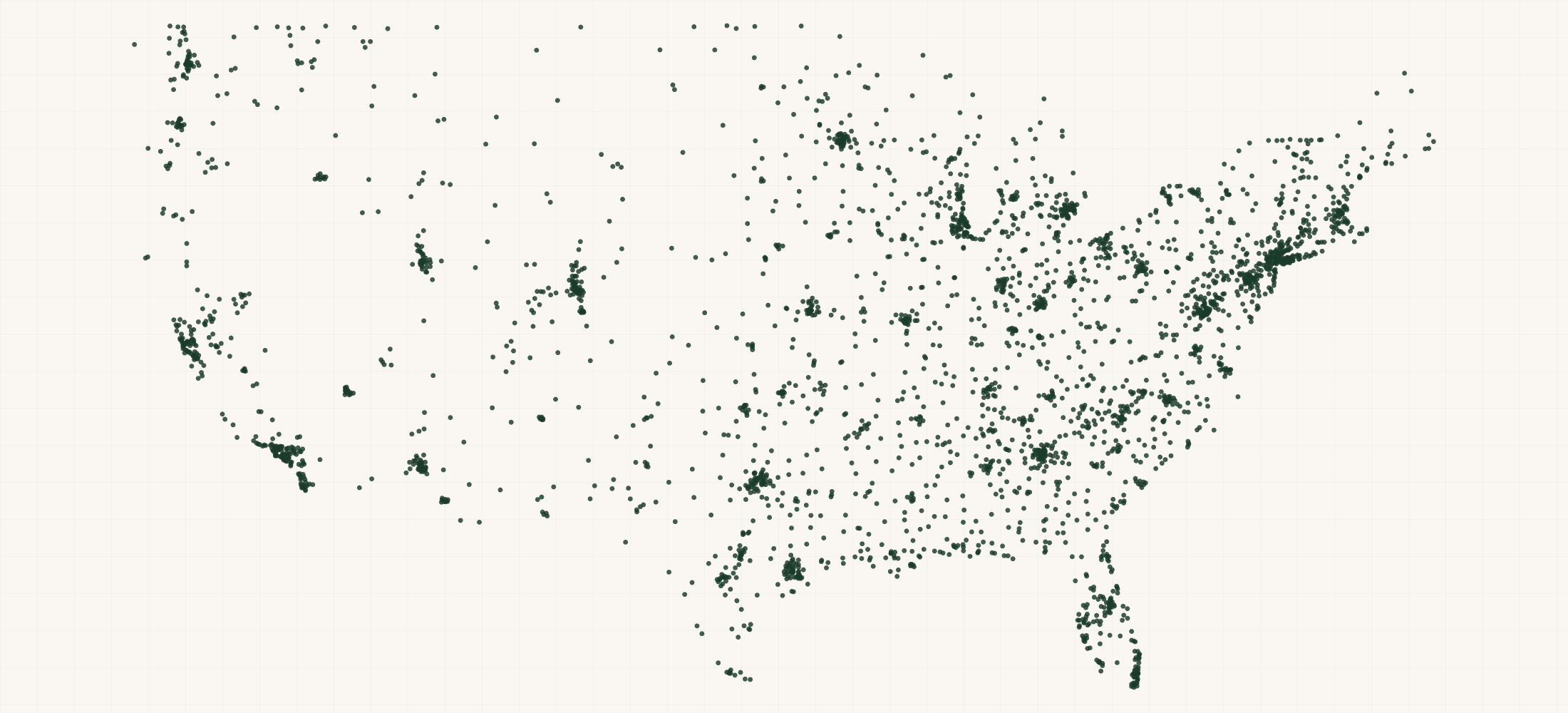 Map of where the Baseball & Softball Brand Retailers are