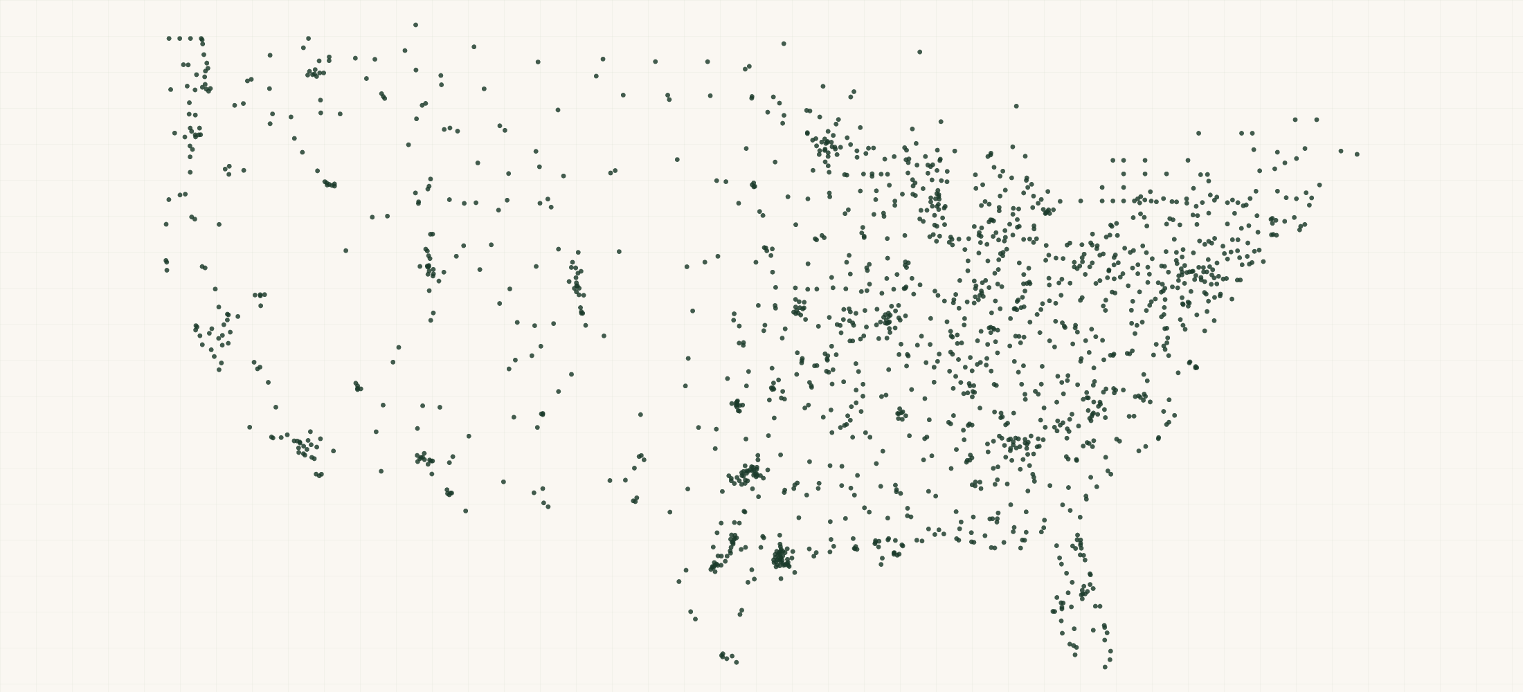 Map of where the Bear Archery Retailers are