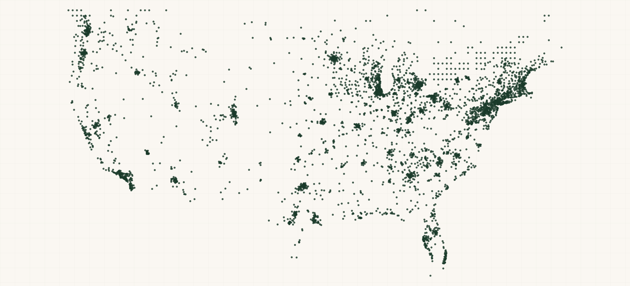 Map of where the Benebone Retailers are