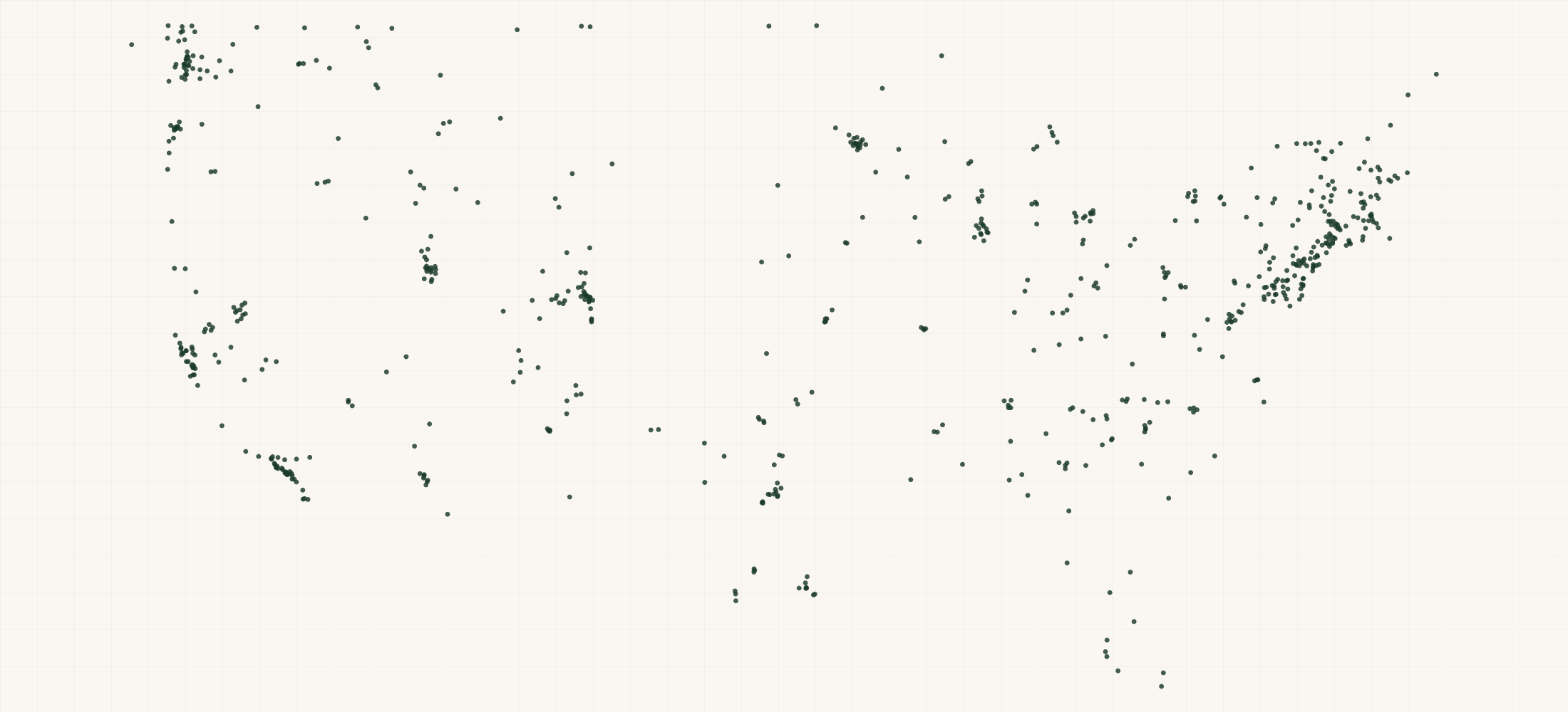 Map of where the Bent Metal Retailers are