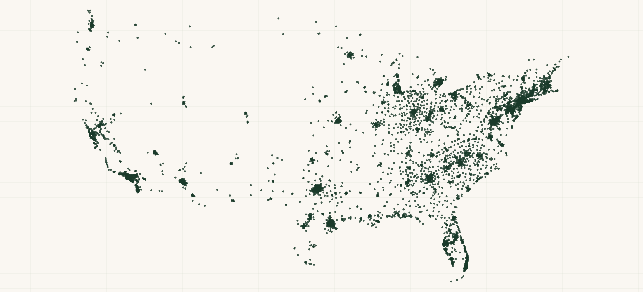 Map of where the Best Periodt Retailers are