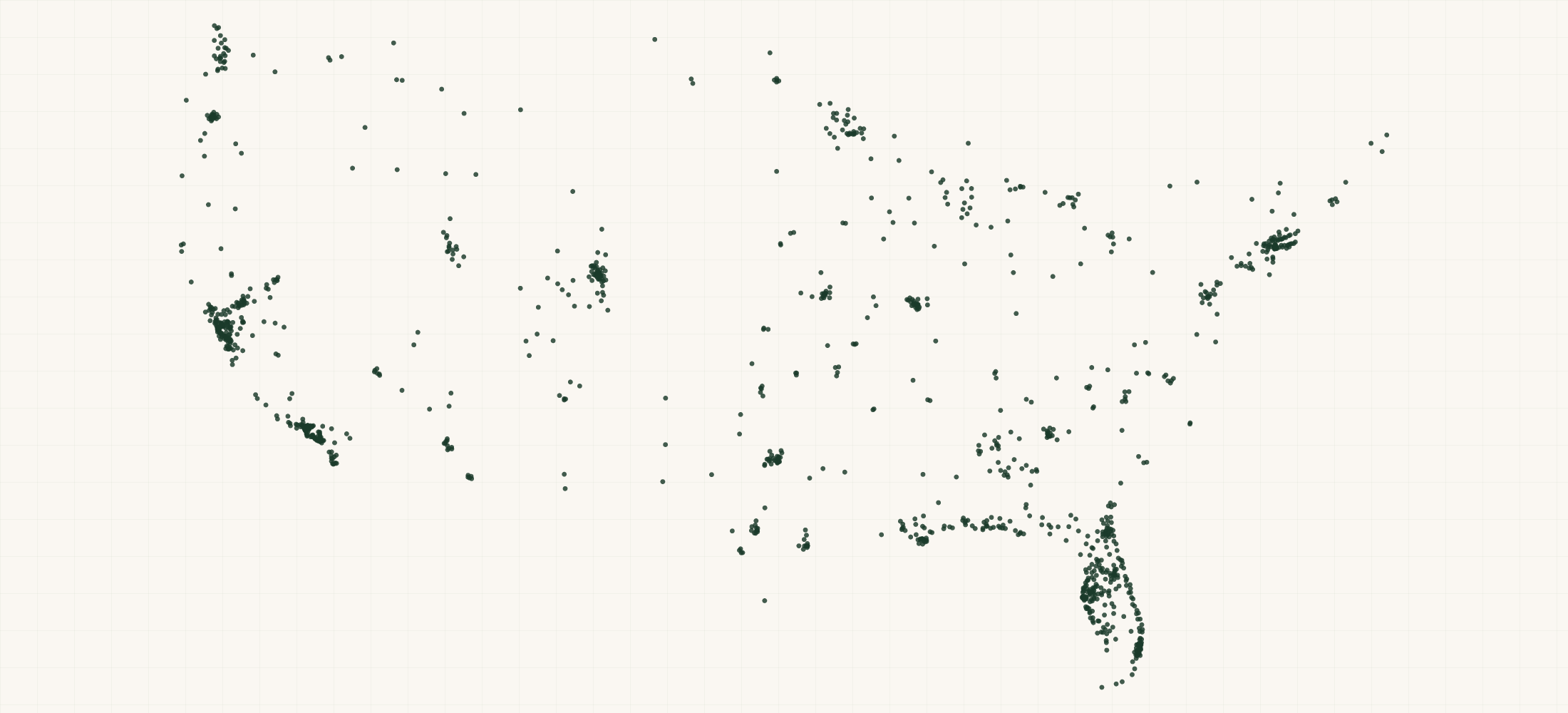 Map of where the Better Booch Retailers are