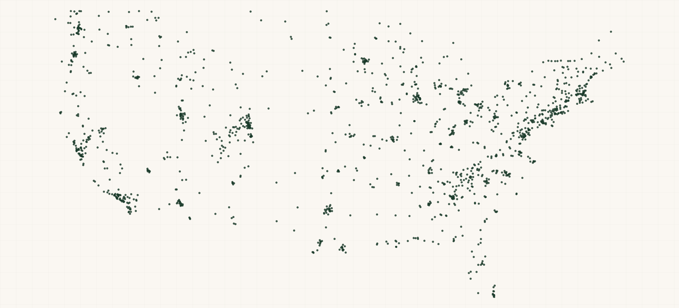 Map of where the Big Agnes Retailers are