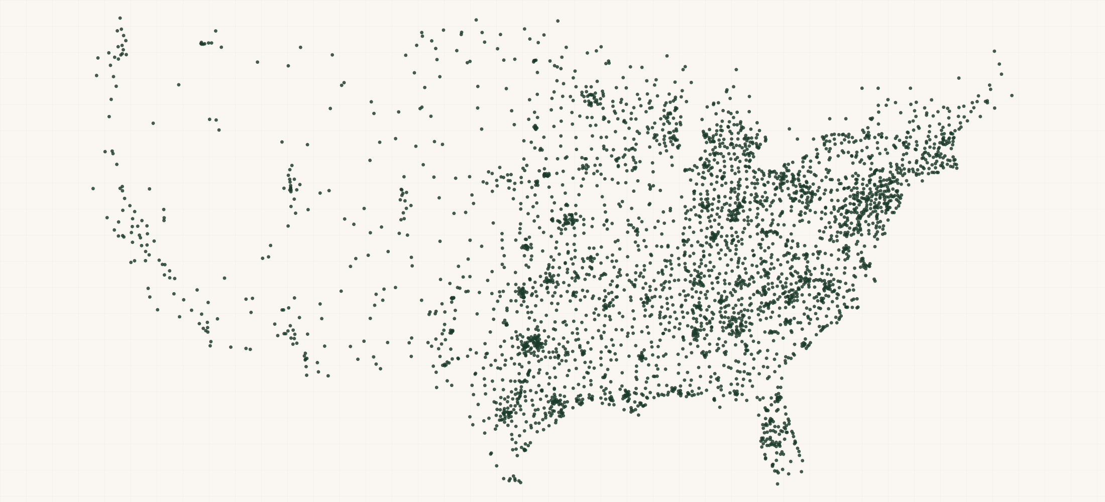 Map of where the Big&J Retailers are