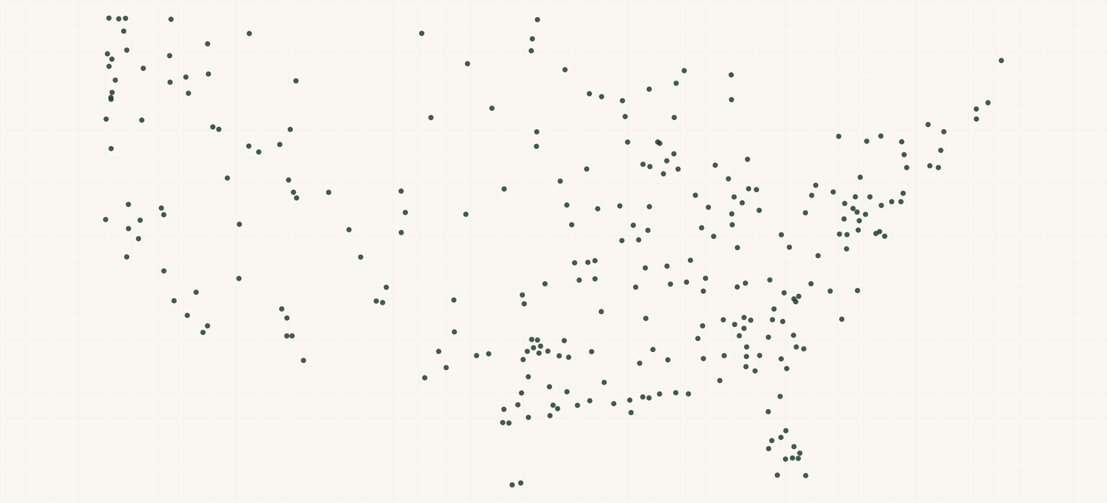 Map of where the Big Tex Trailer Dealers are