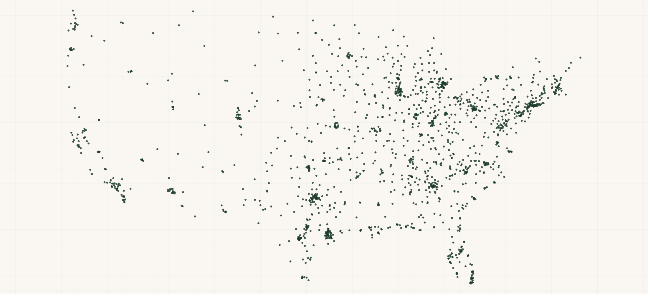 Map of where the BL101 Retailers are