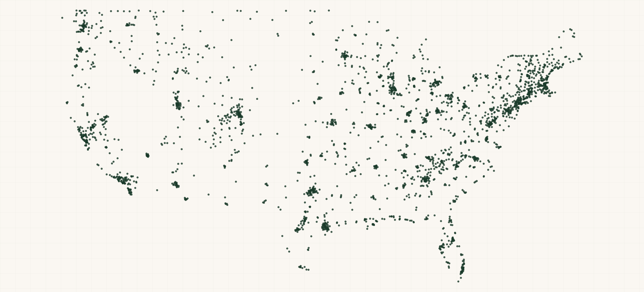 Map of where the Black Diamond Equipment Retailers are