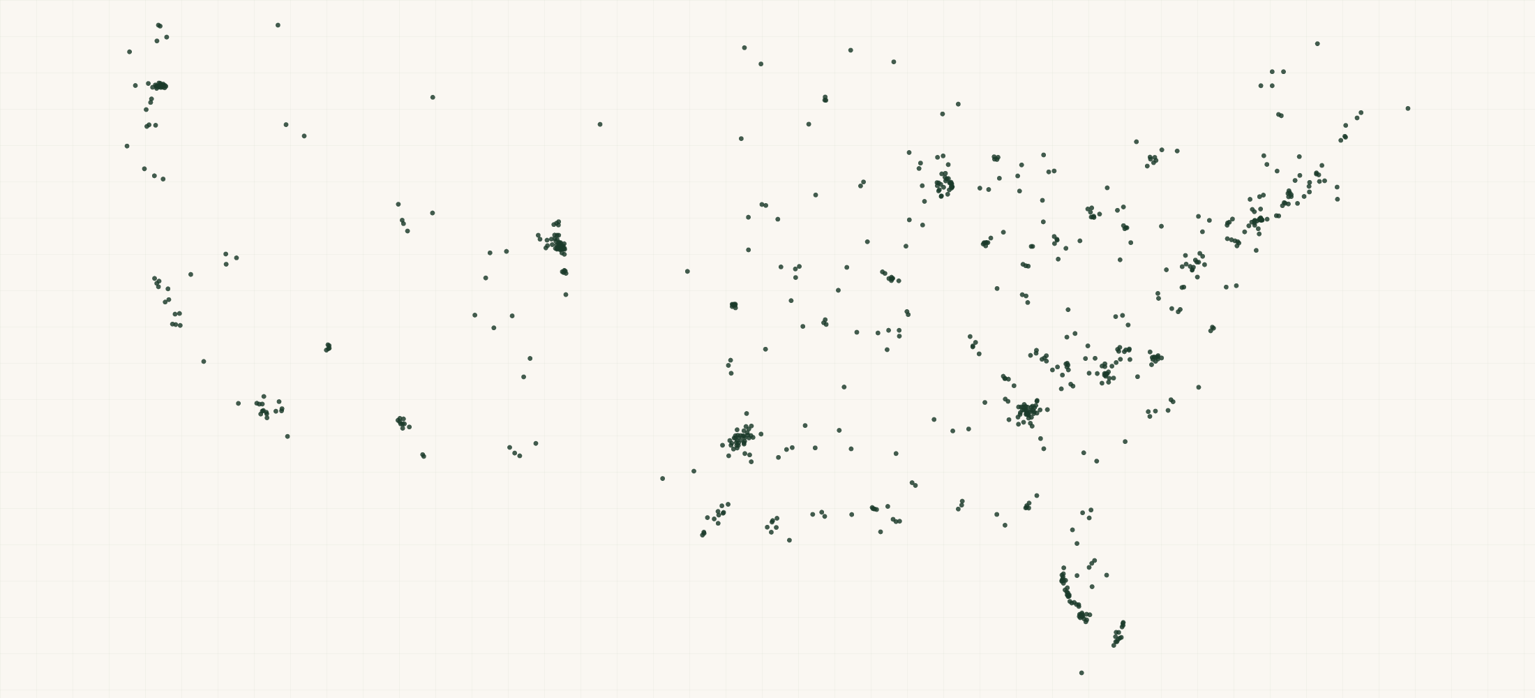 Map of where the Blazy Susan Retailers are