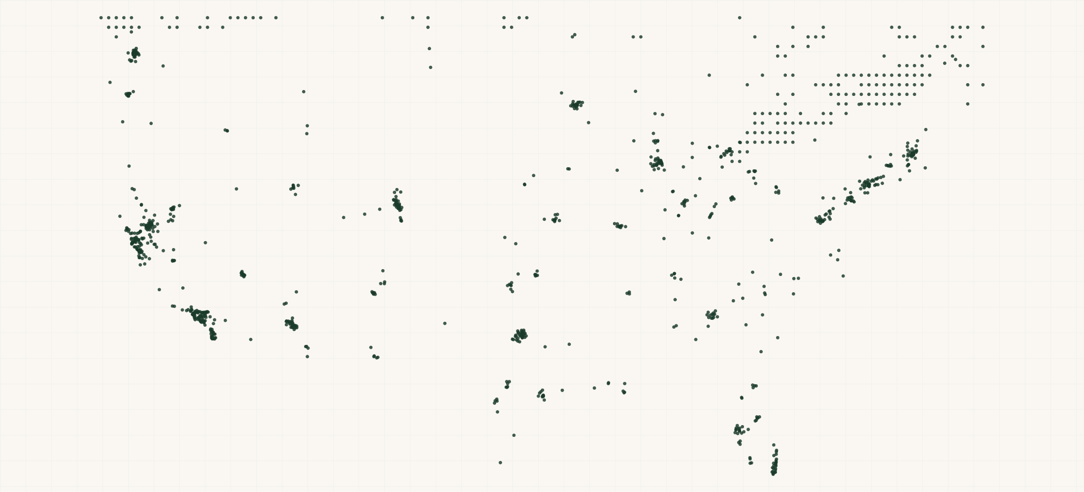 Map of where the Blume Retailers are