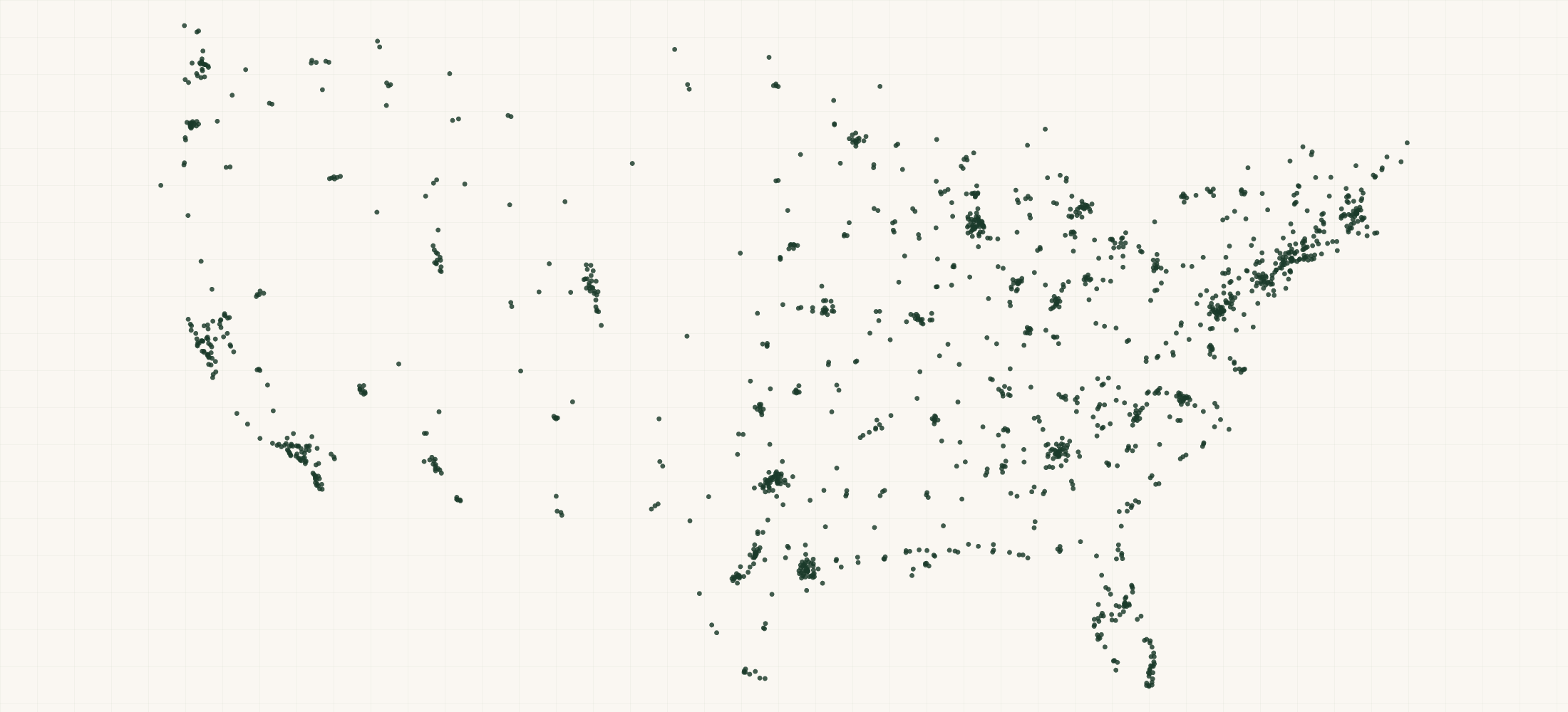 Map of where the Body Glide Retailers are