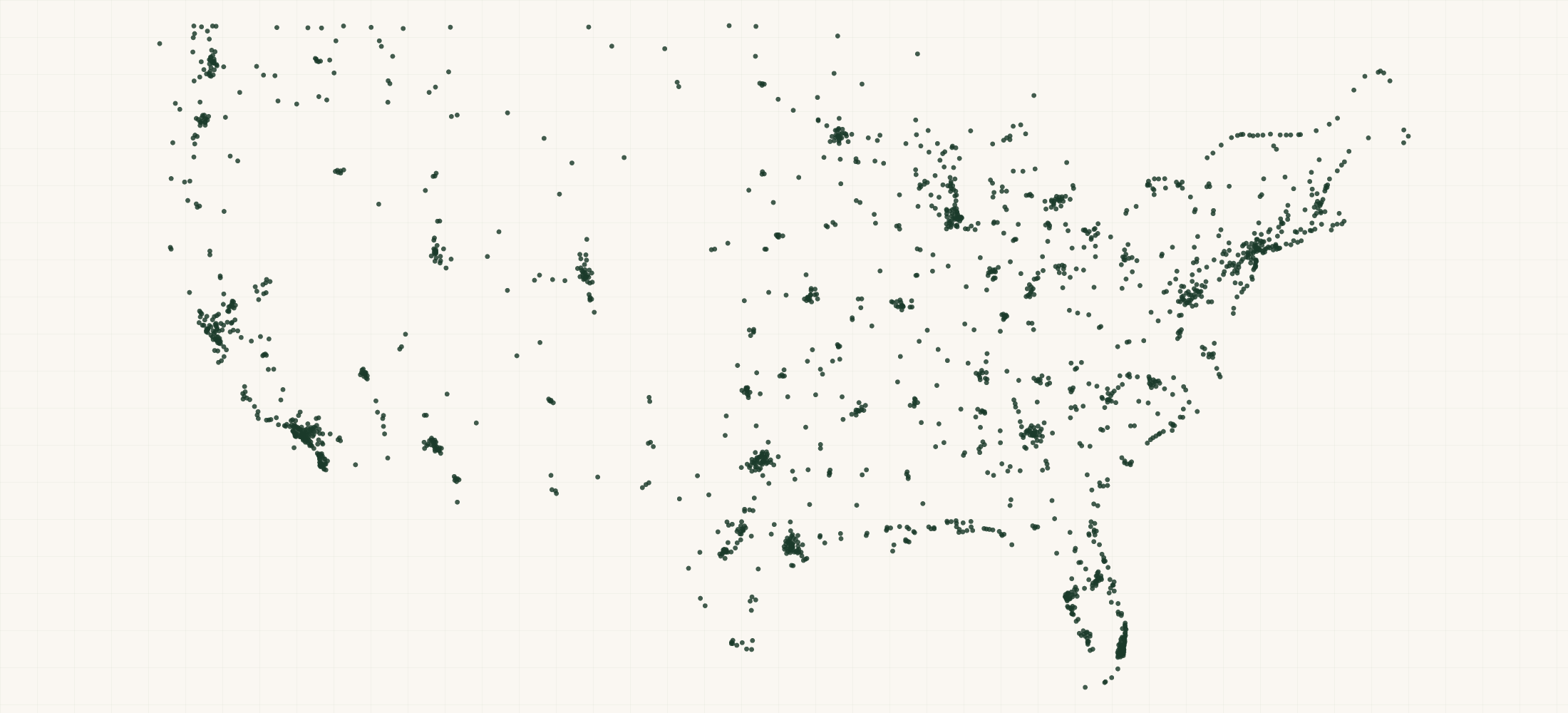 Map of where the Body Glove Retailers are