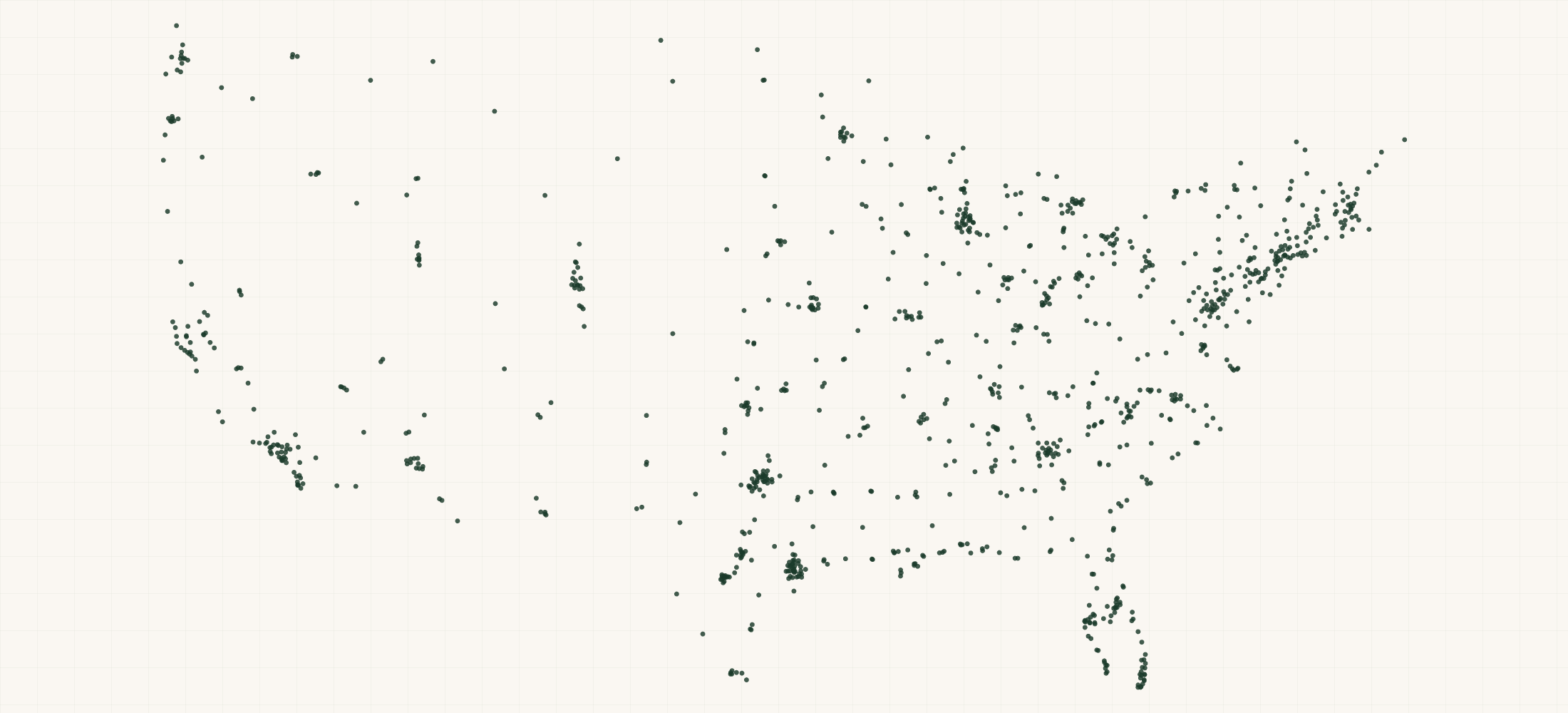 Map of where the Bombas Retailers are