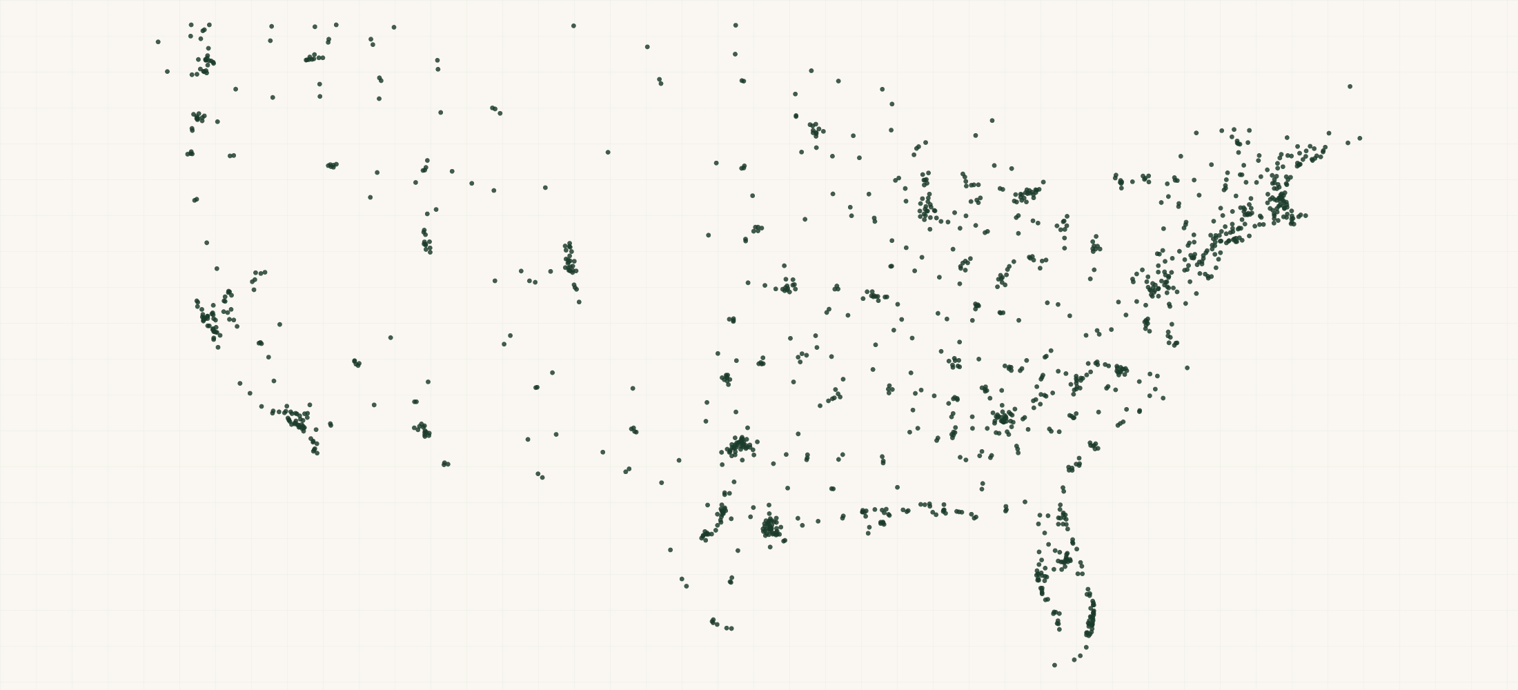 Map of where the BOTE Retailers are