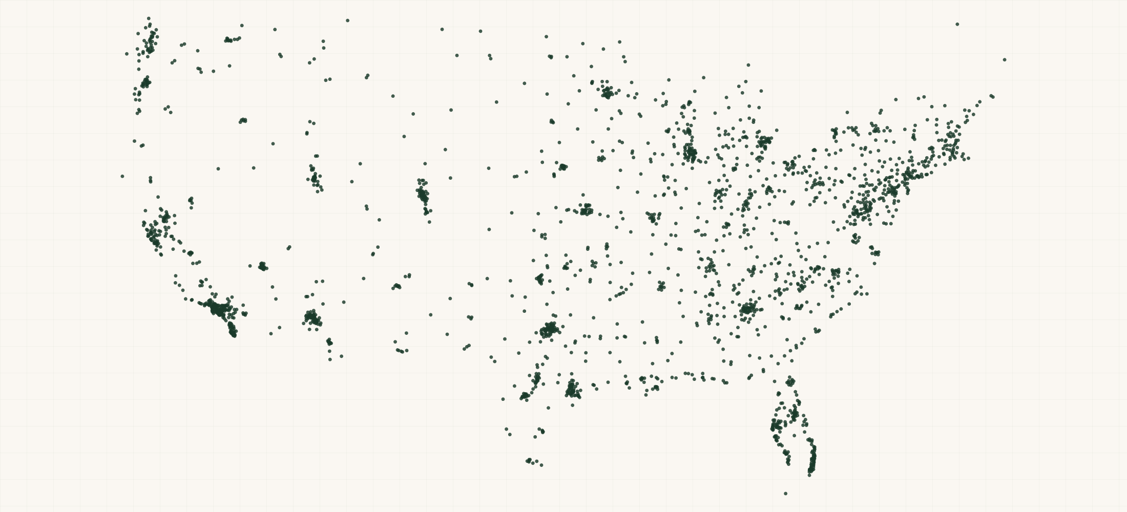 Map of where the Brea Reese Retailers are